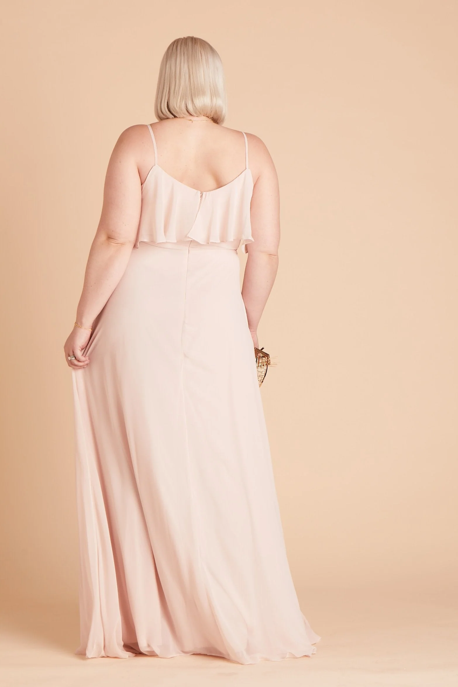 Jane Chiffon Dress - Pale Blush - Image 18