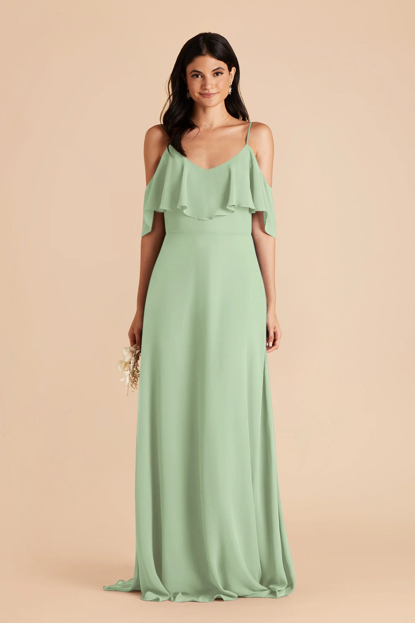 Jane Chiffon Dress - Pistachio - Image 3