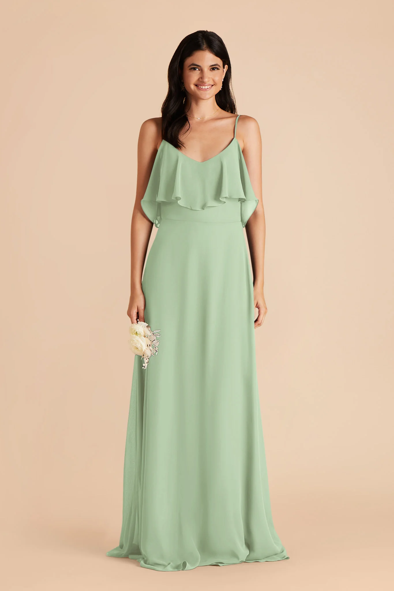 Jane Chiffon Dress - Pistachio - Image 4