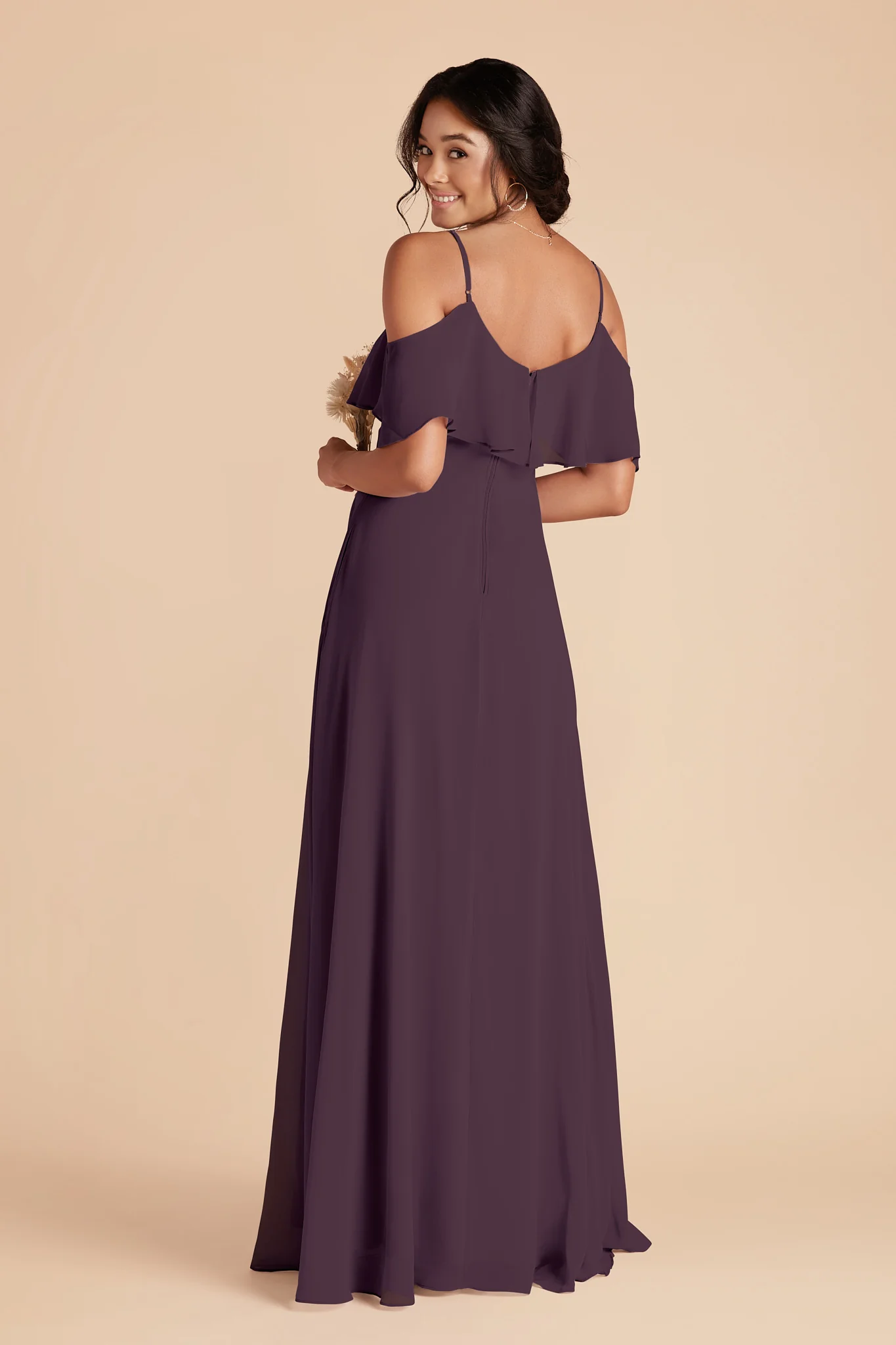 Jane Chiffon Dress - Plum - Image 4