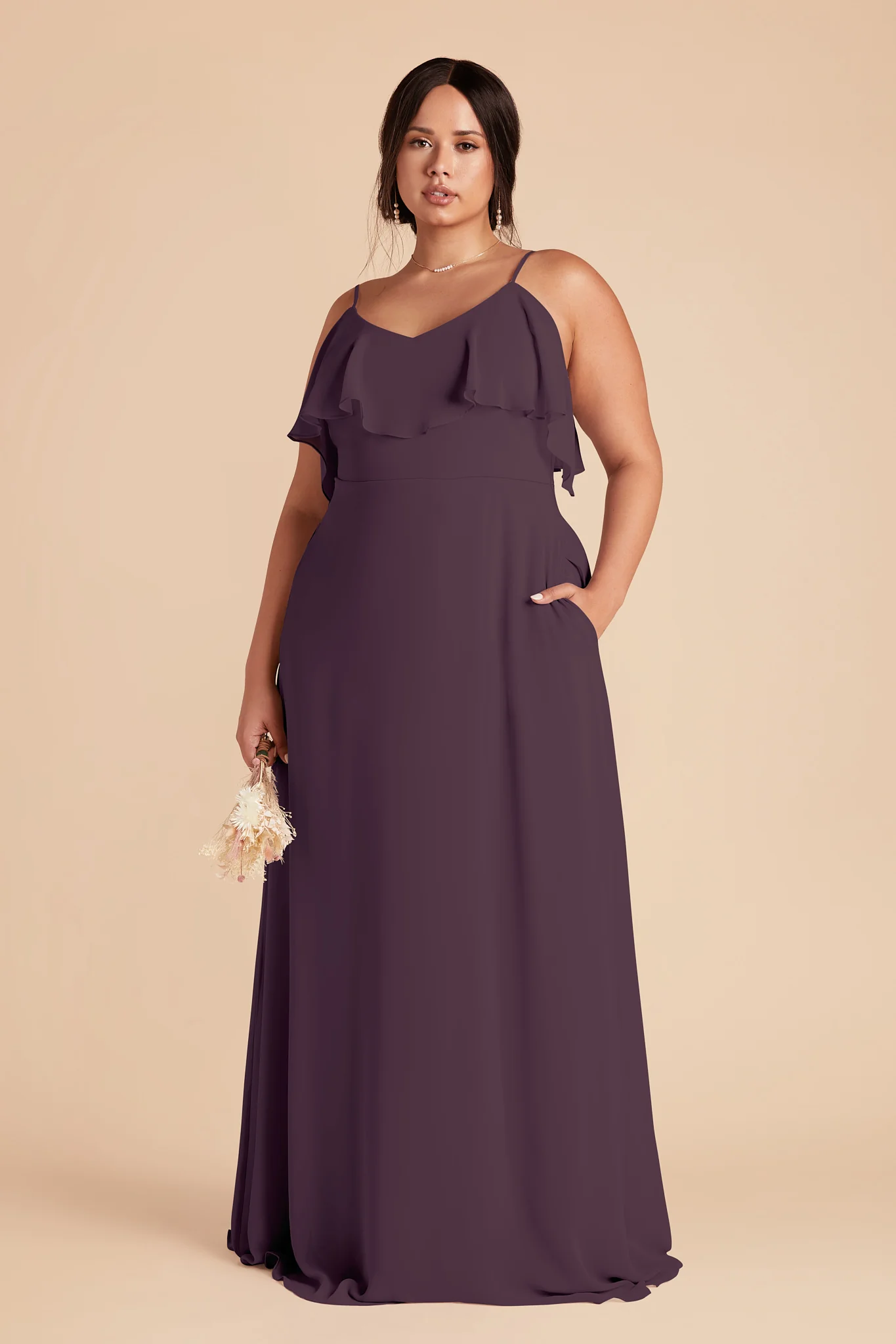Jane Chiffon Dress - Plum - Image 6
