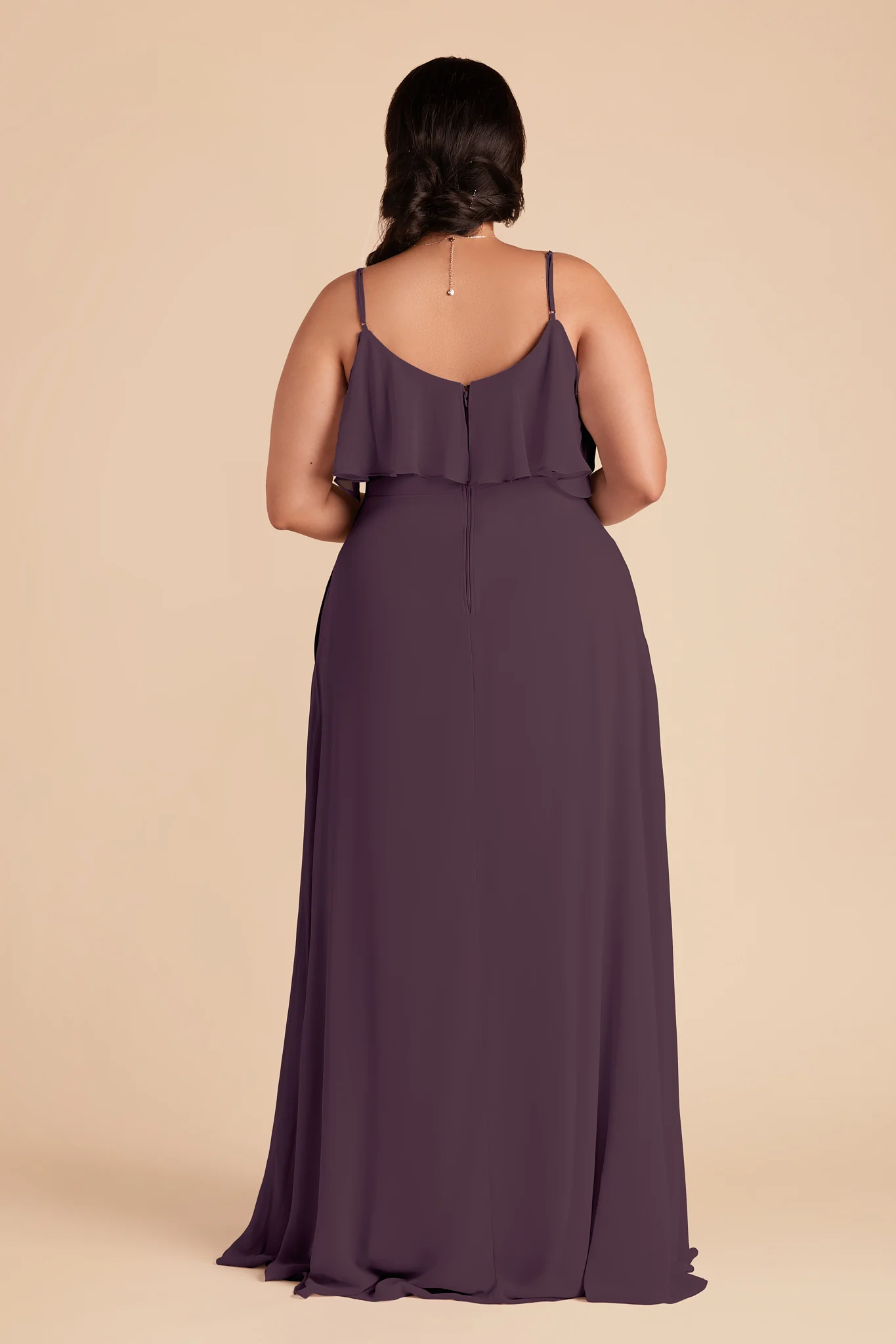 Jane Chiffon Dress - Plum - Image 7