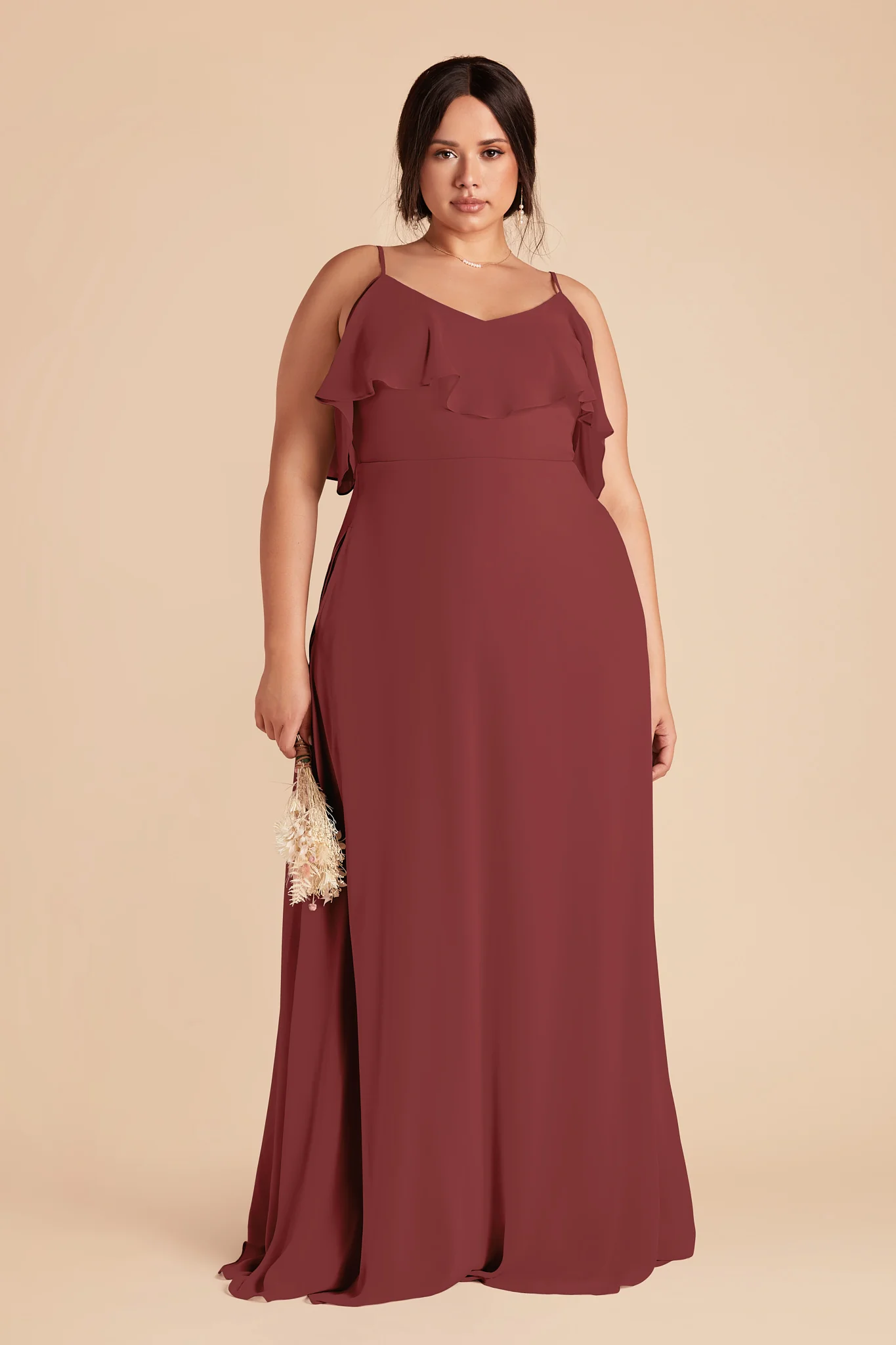 Jane Chiffon Dress - Rosewood - Image 2
