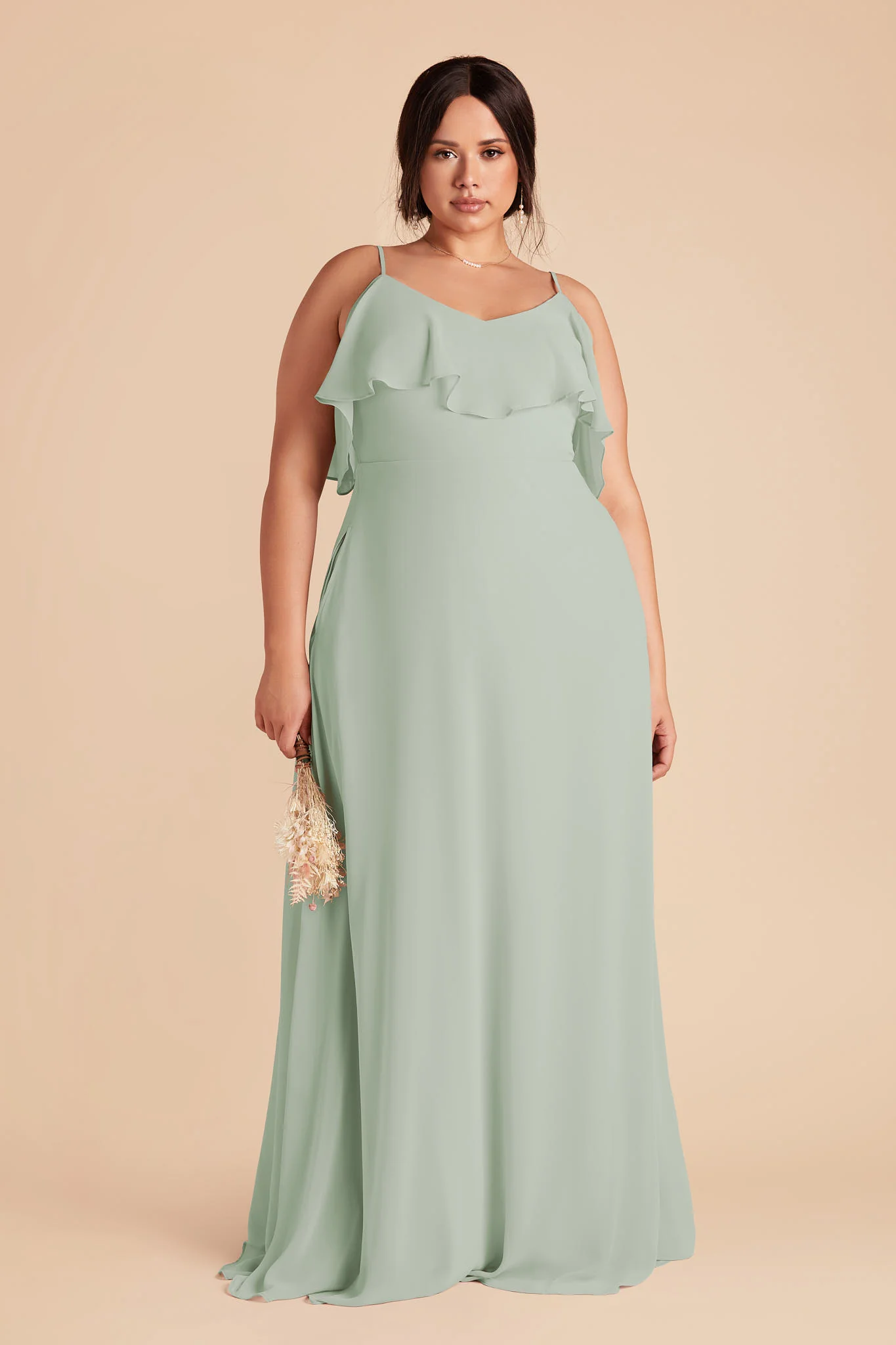 Jane Chiffon Dress - Sage - Image 2