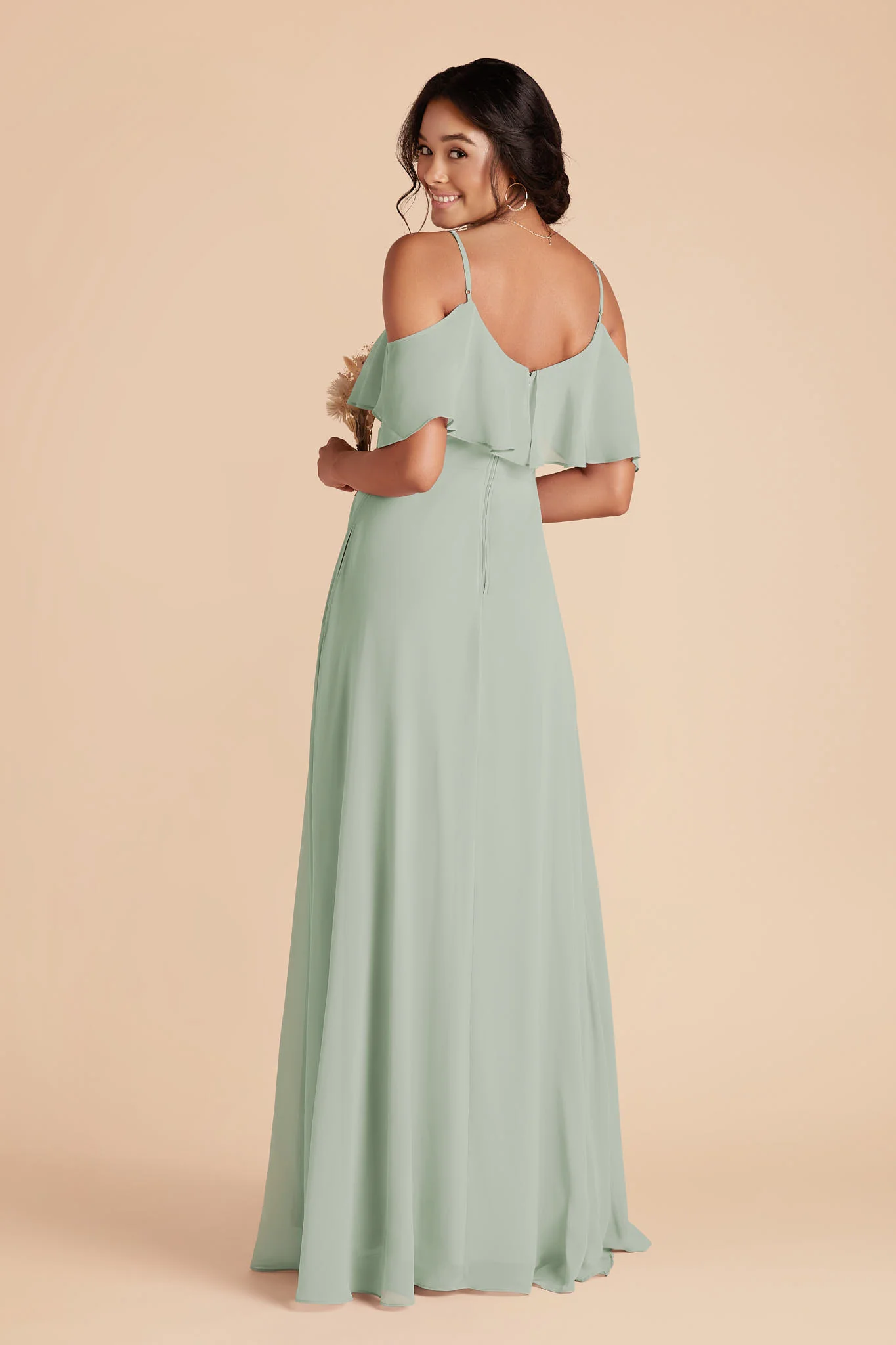 Jane Chiffon Dress - Sage - Image 4