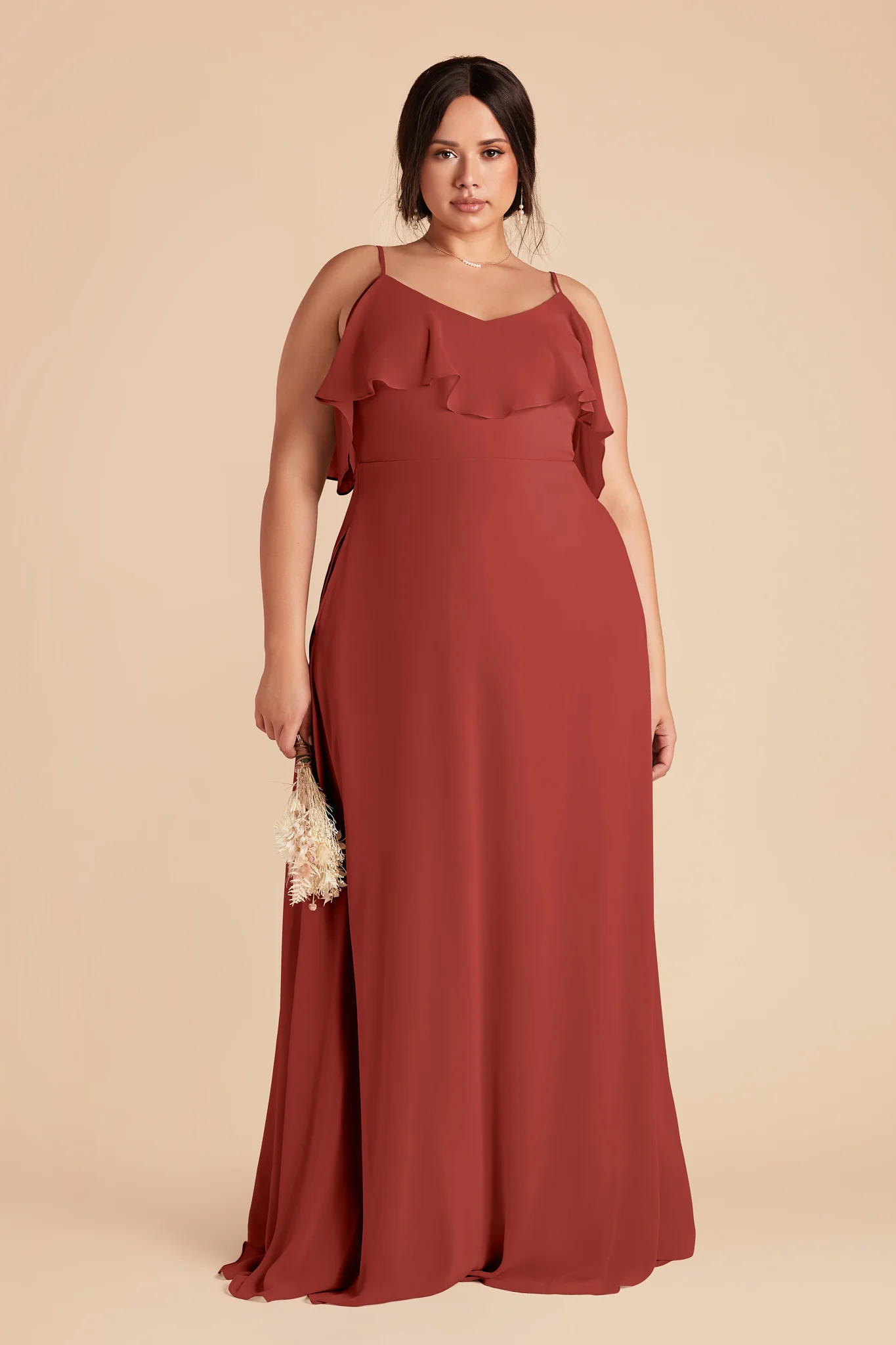 Jane Chiffon Dress - Spice - Image 2