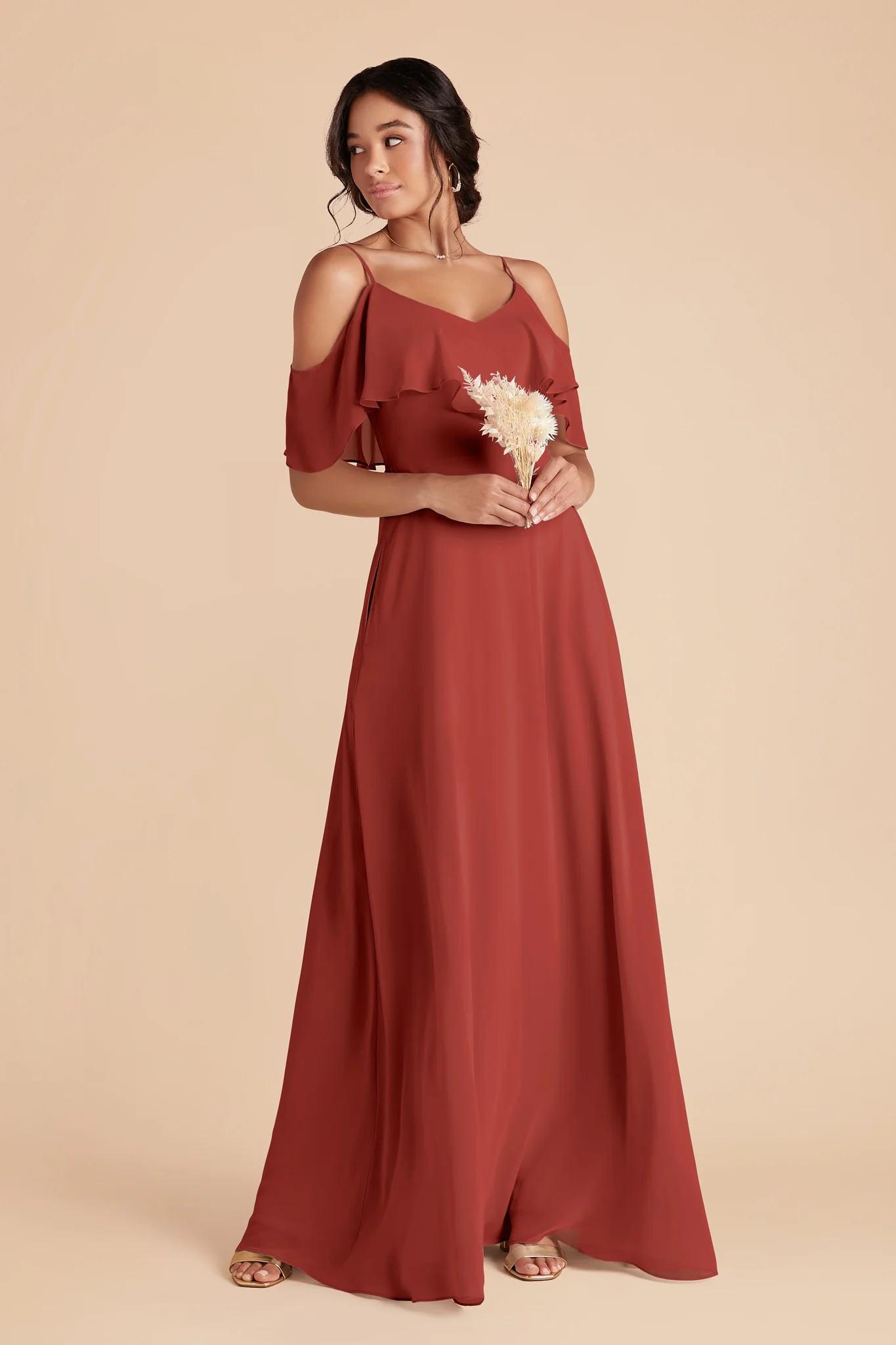 Jane Chiffon Dress - Spice - Image 3