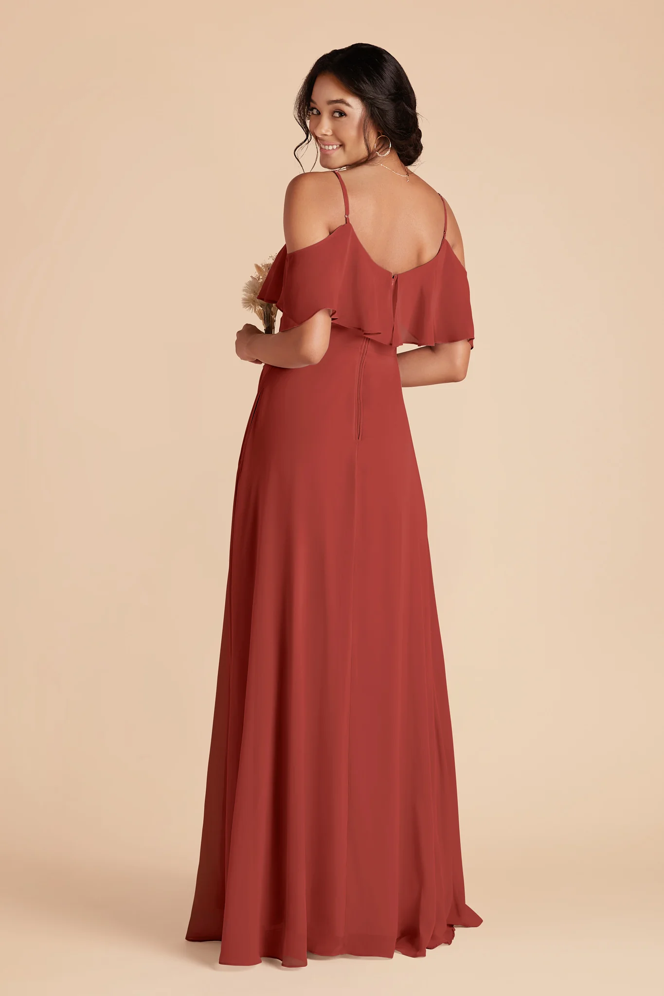 Jane Chiffon Dress - Spice - Image 4