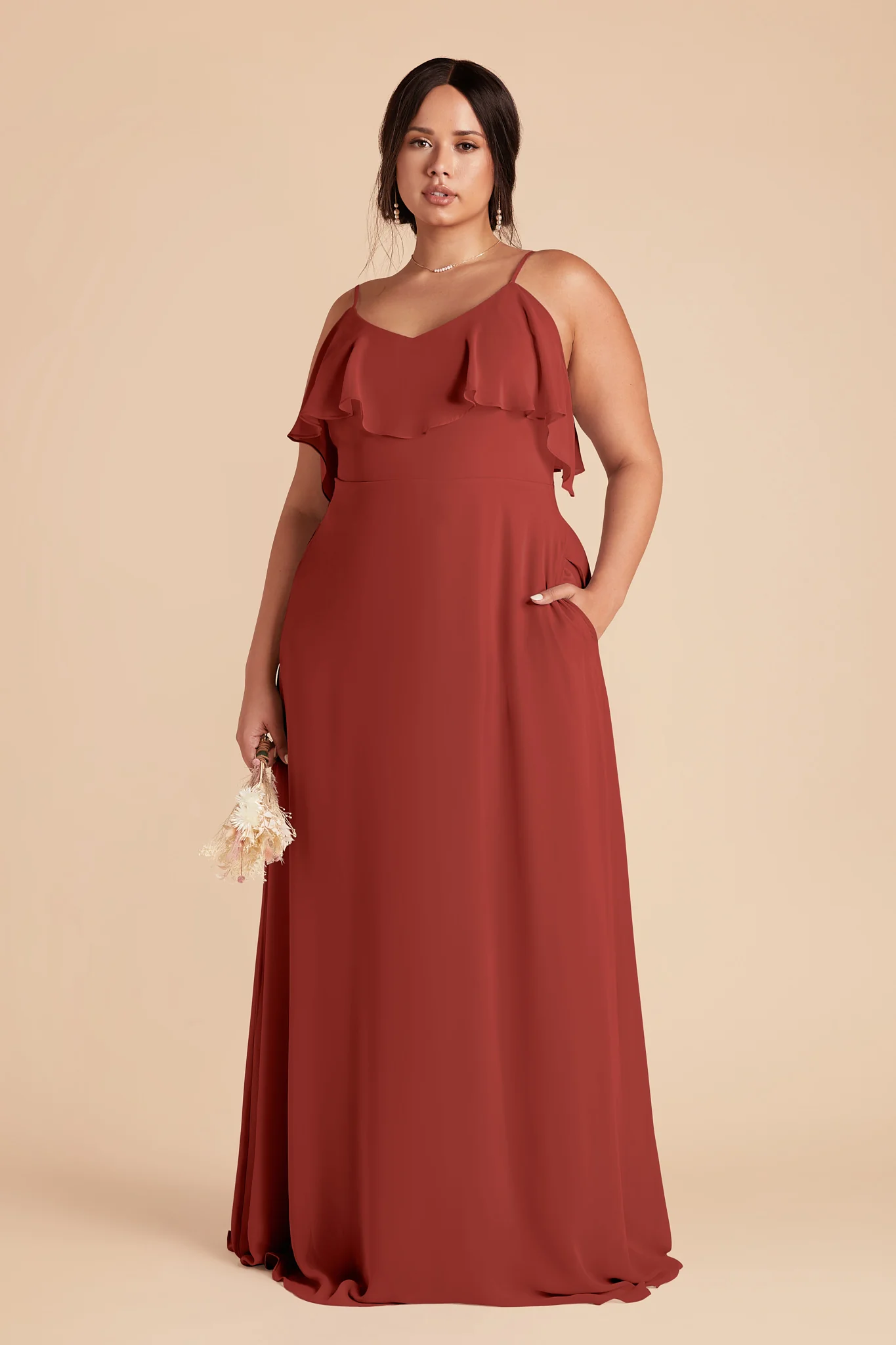 Jane Chiffon Dress - Spice - Image 6
