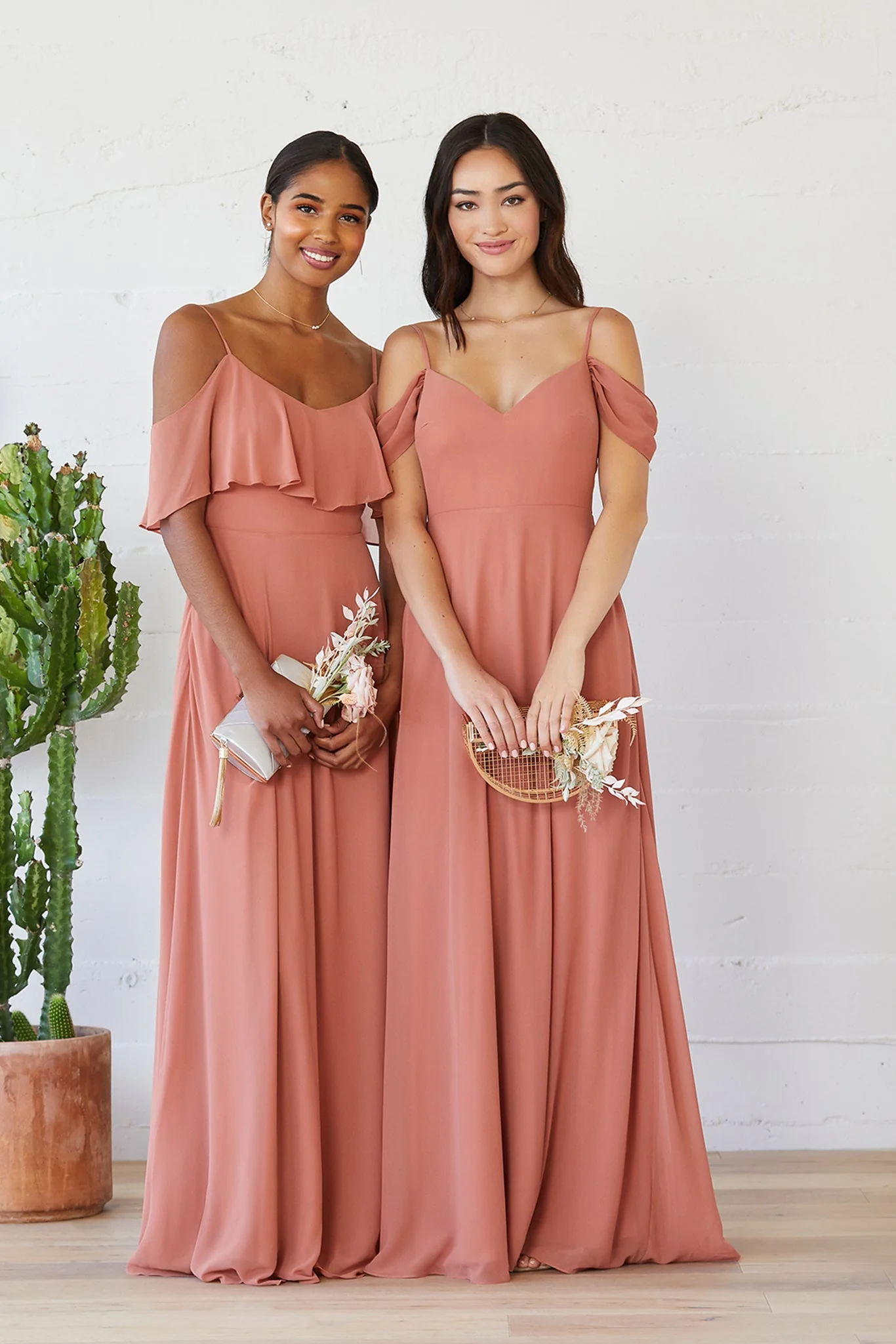 Jane Chiffon Dress - Terracotta - Image 2