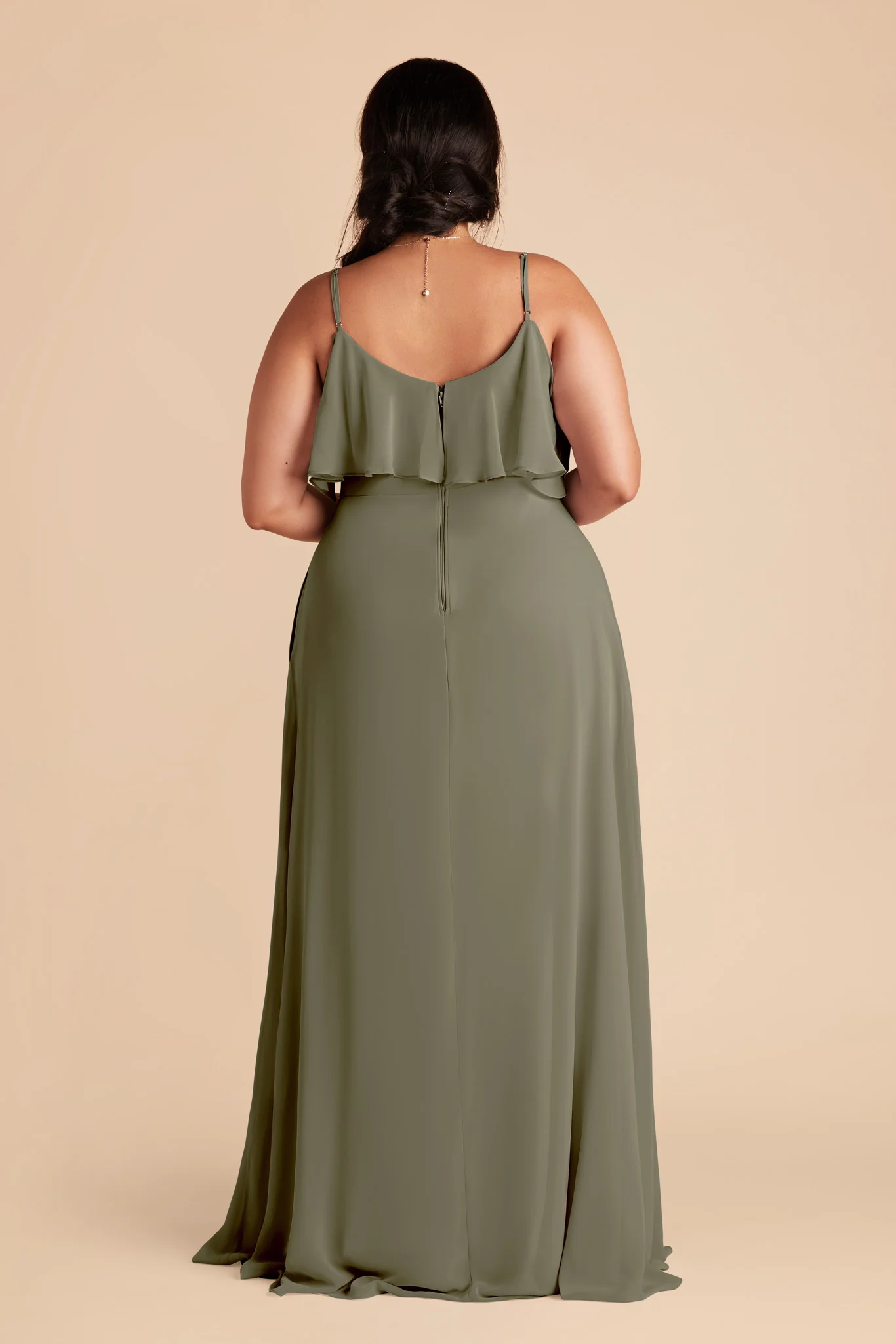 Jane Chiffon Dress - Thyme - Image 7