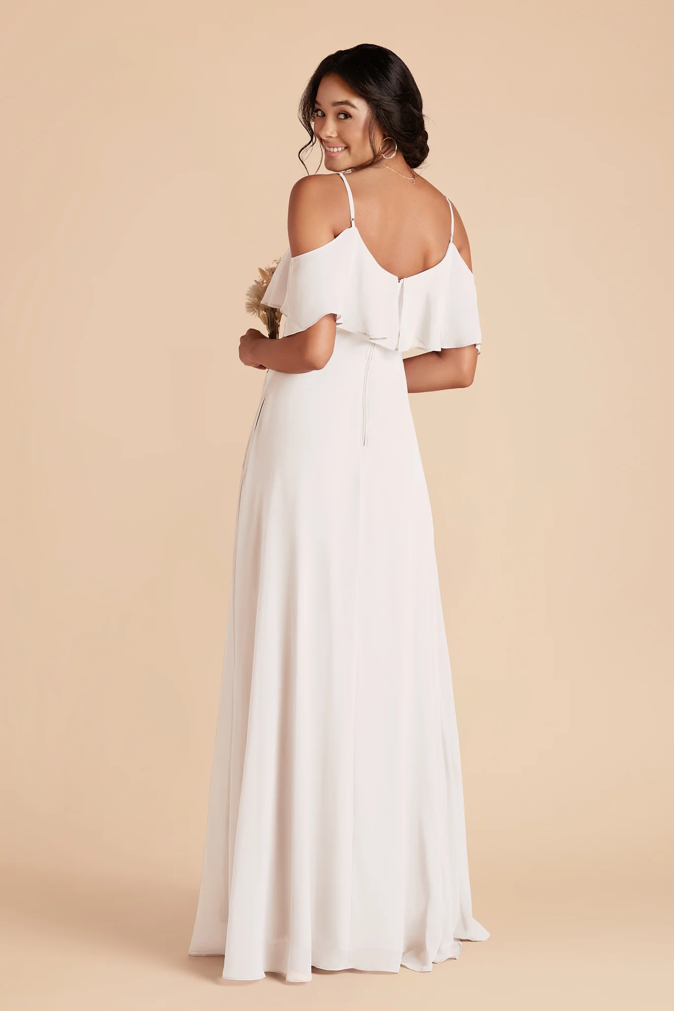 Jane Chiffon Dress - White - Image 3