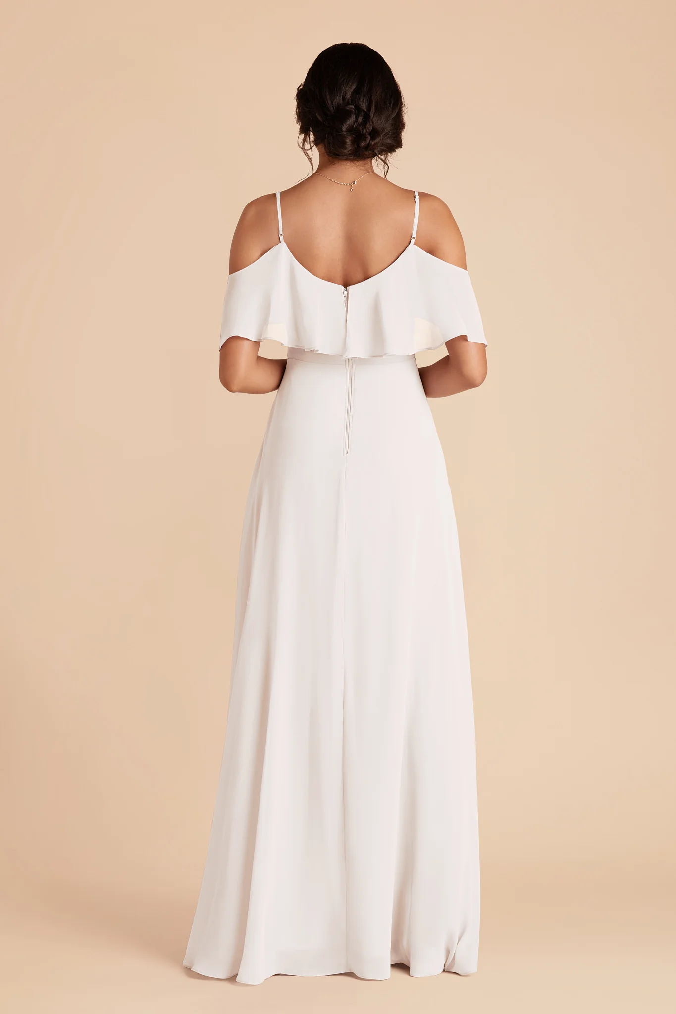 Jane Chiffon Dress - White - Image 4