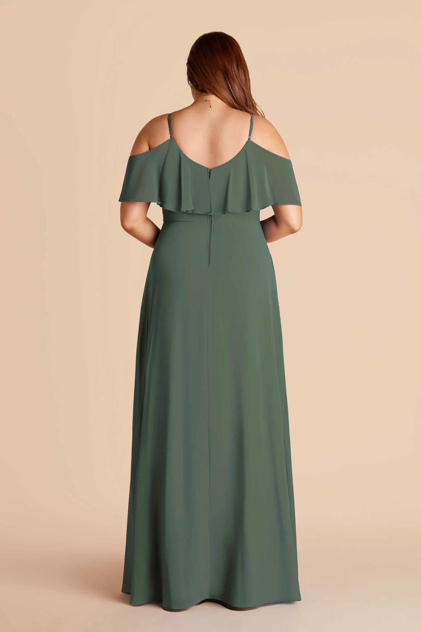 Jane Chiffon Dress With Slit - Eucalyptus - Image 6