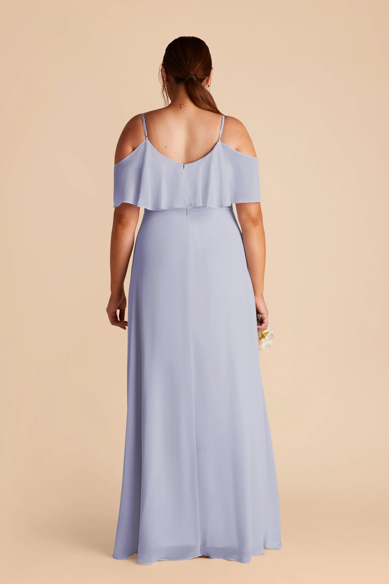 Jane Chiffon Dress With Slit - Periwinkle Blue - Image 6