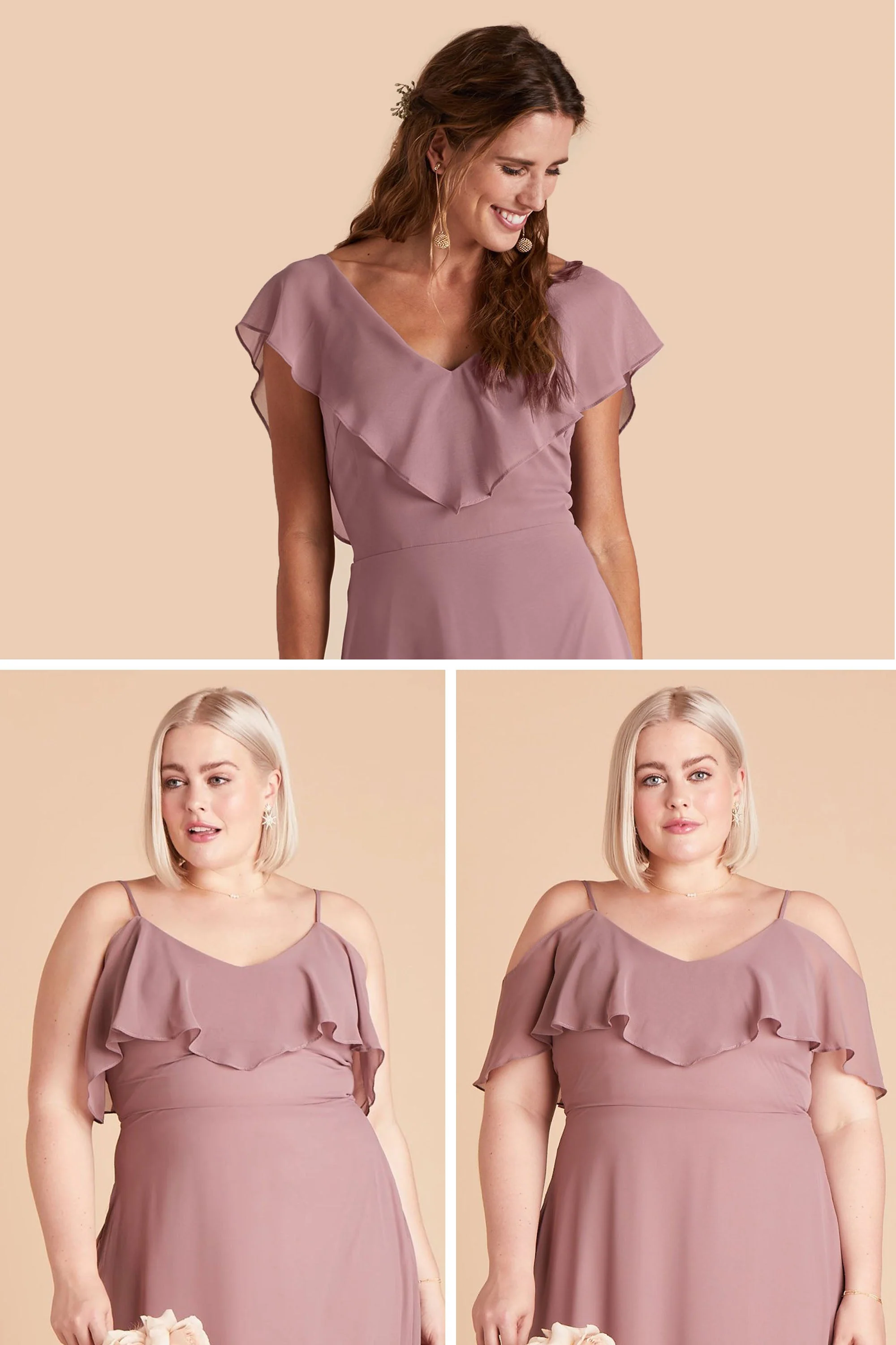 Jane Chiffon Dress With Slit - Rosewood - Image 18