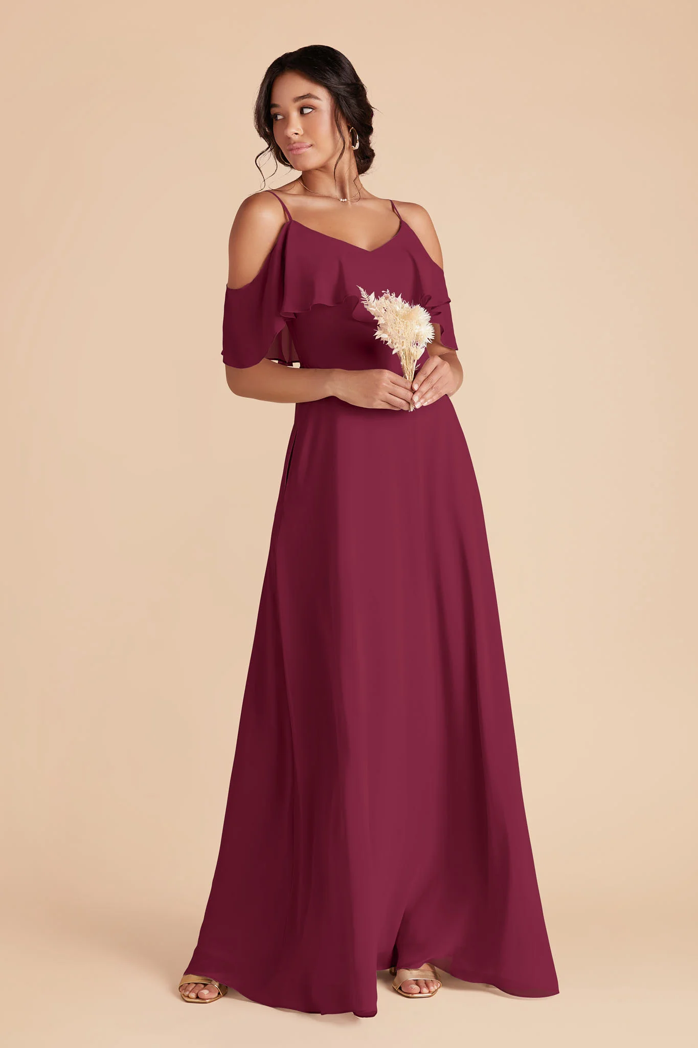 Jane Chiffon Dress - Berry - Image 3
