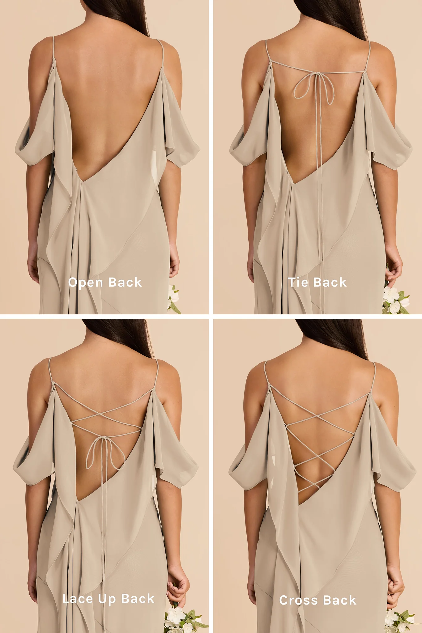 Janice Chiffon Dress - Almond - Image 7