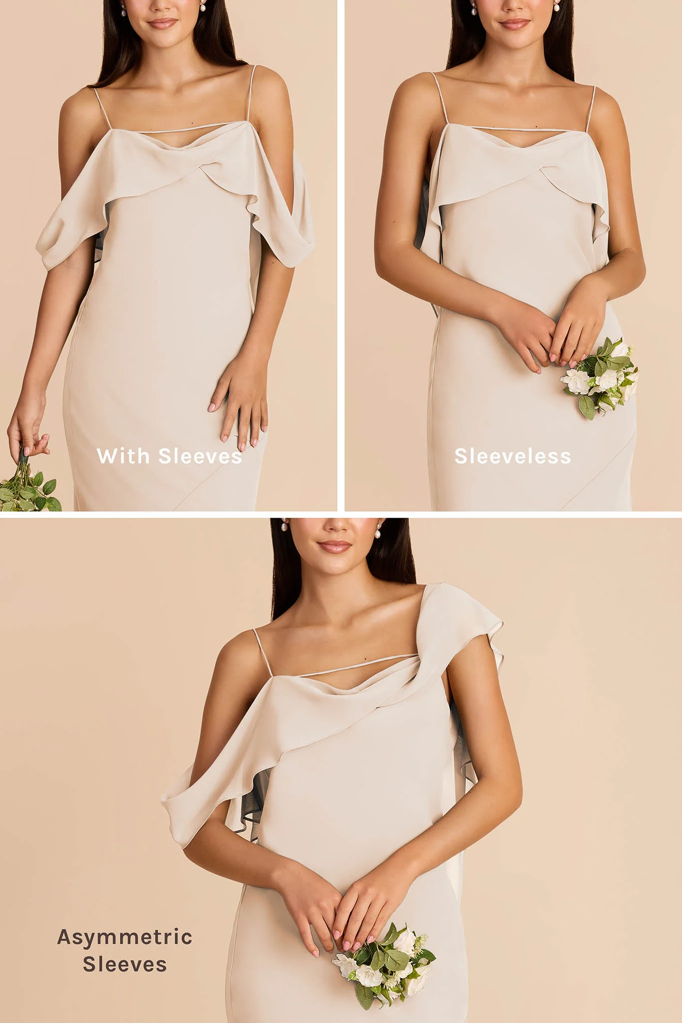 Janice Chiffon Dress - Champagne - Image 4