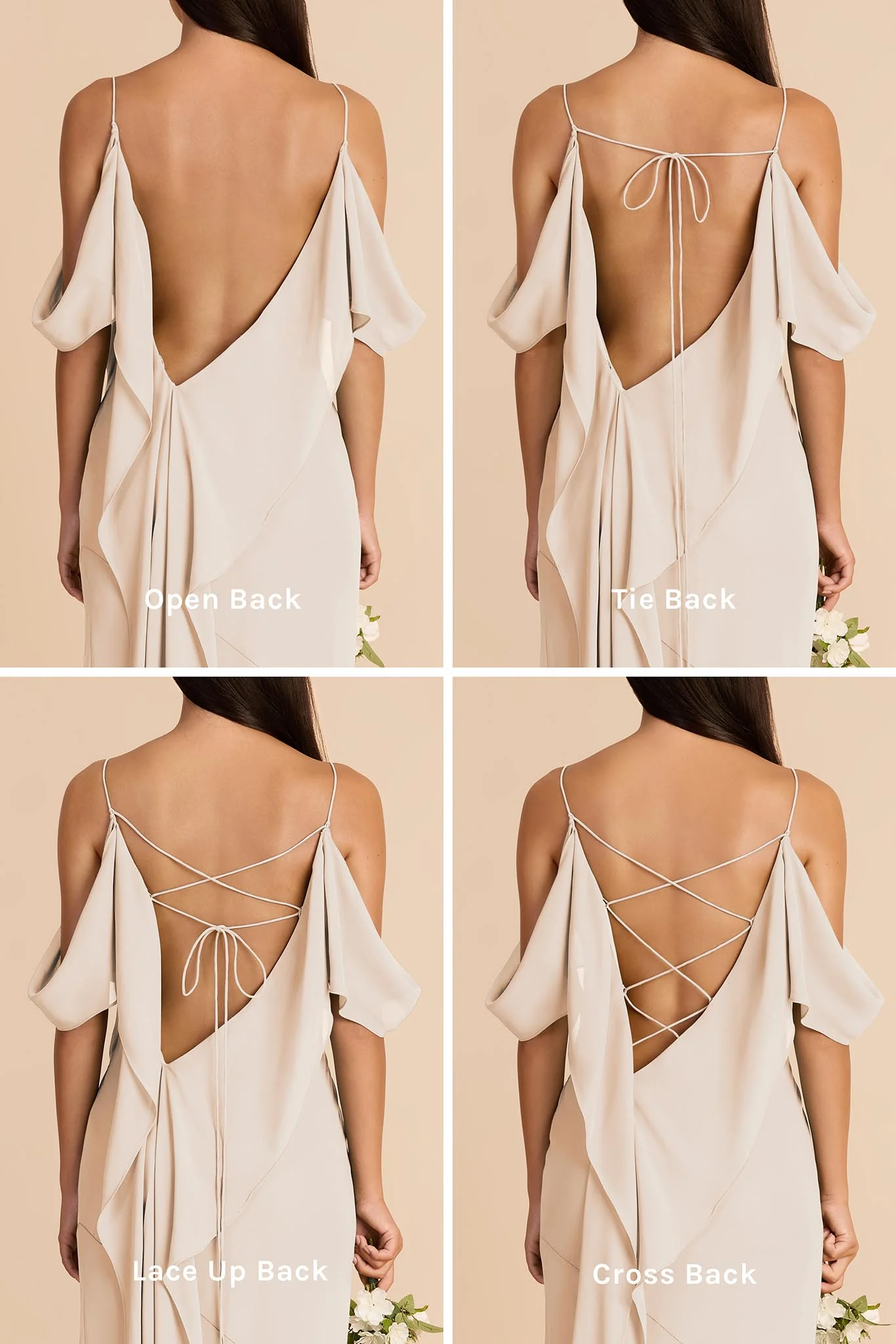 Janice Chiffon Dress - Champagne - Image 7