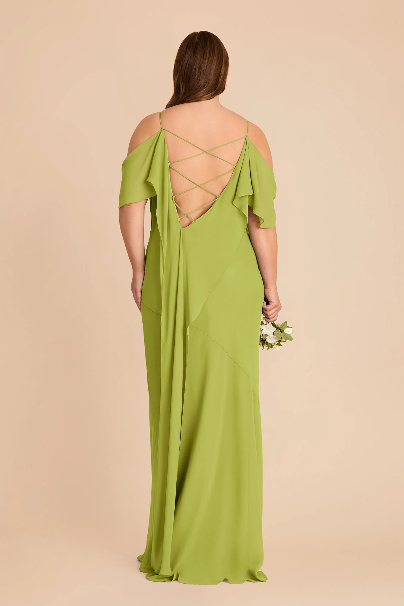 Janice Chiffon Dress - Matcha - Image 10