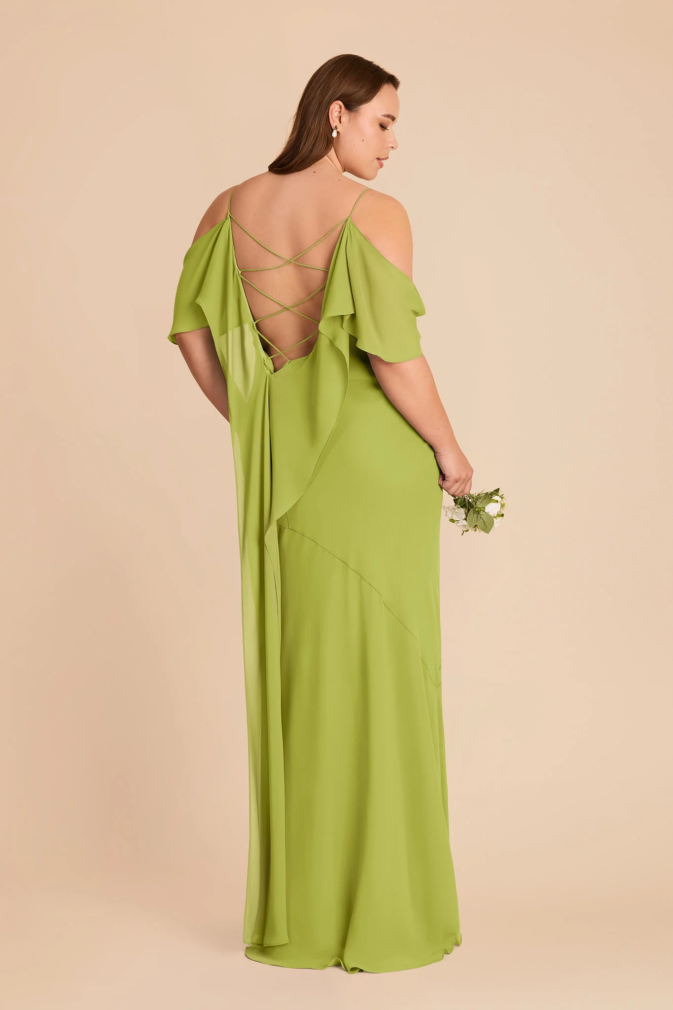 Janice Chiffon Dress - Matcha - Image 9