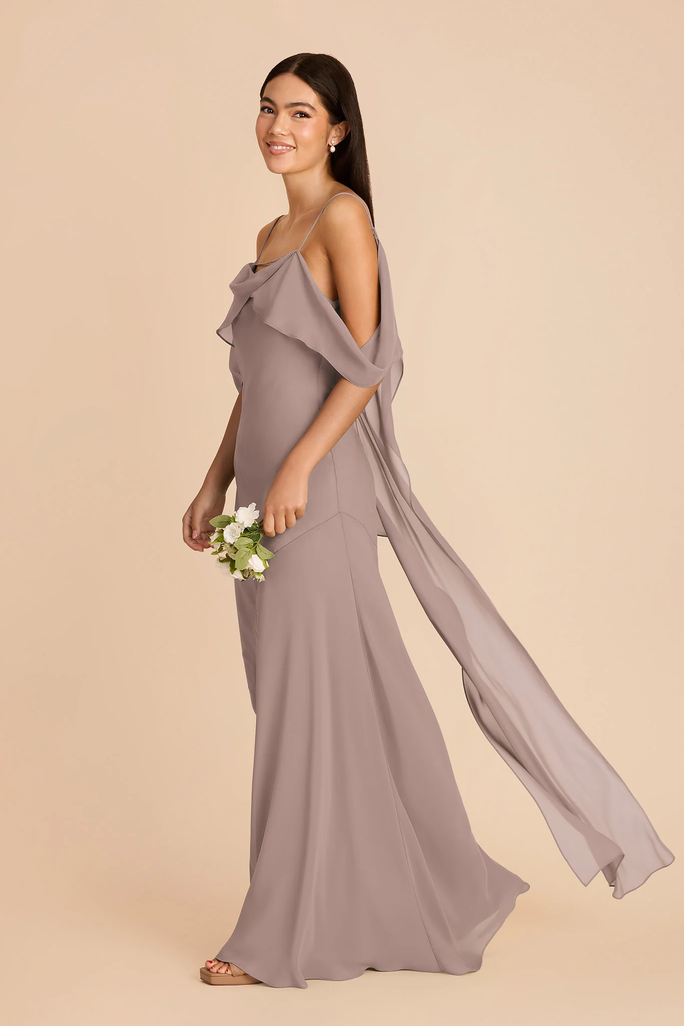 Janice Chiffon Dress - Toffee - Image 3