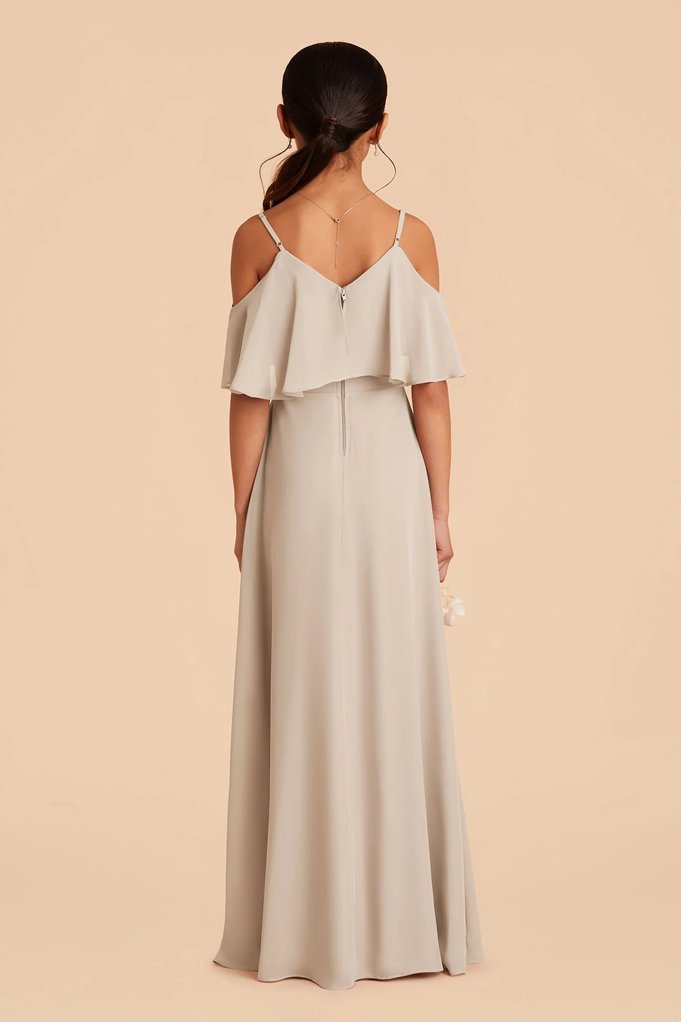 Janie Chiffon Junior Dress - Classic Champagne - Image 5