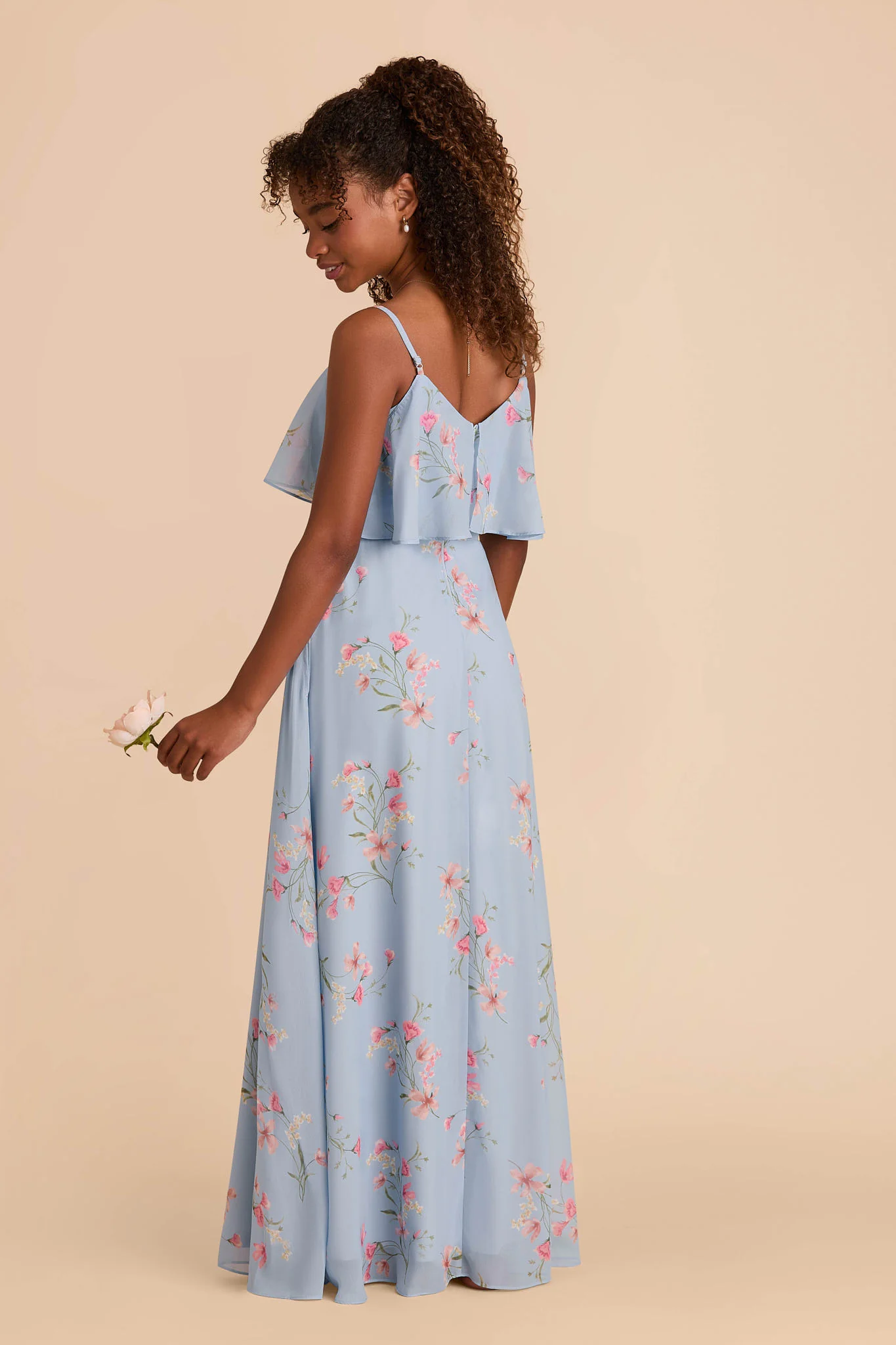 Janie Chiffon Junior Dress - Periwinkle Blue Le Fleur - Image 5
