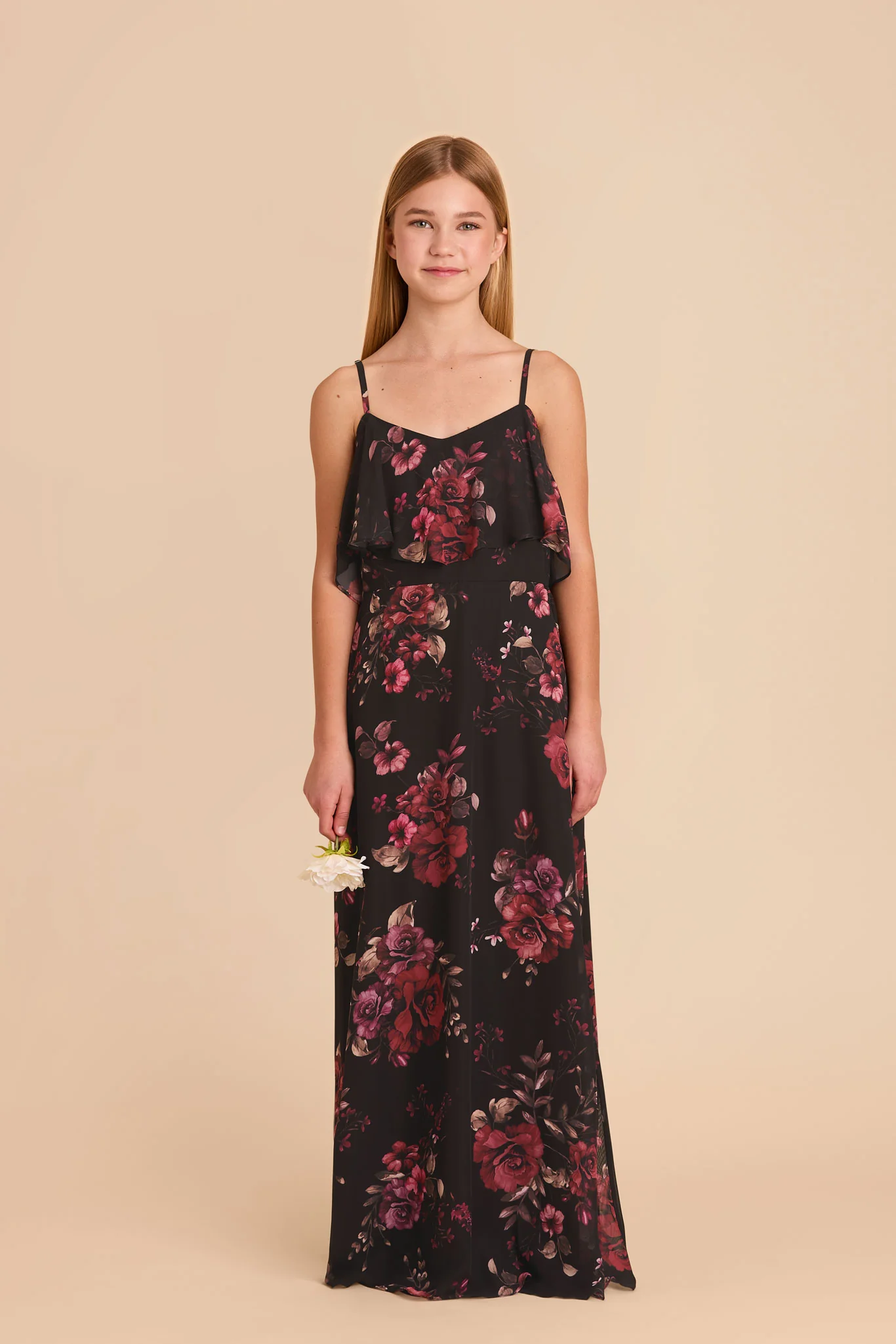 Janie Convertible Junior Dress - Black Fleurs D'Amour - Image 2