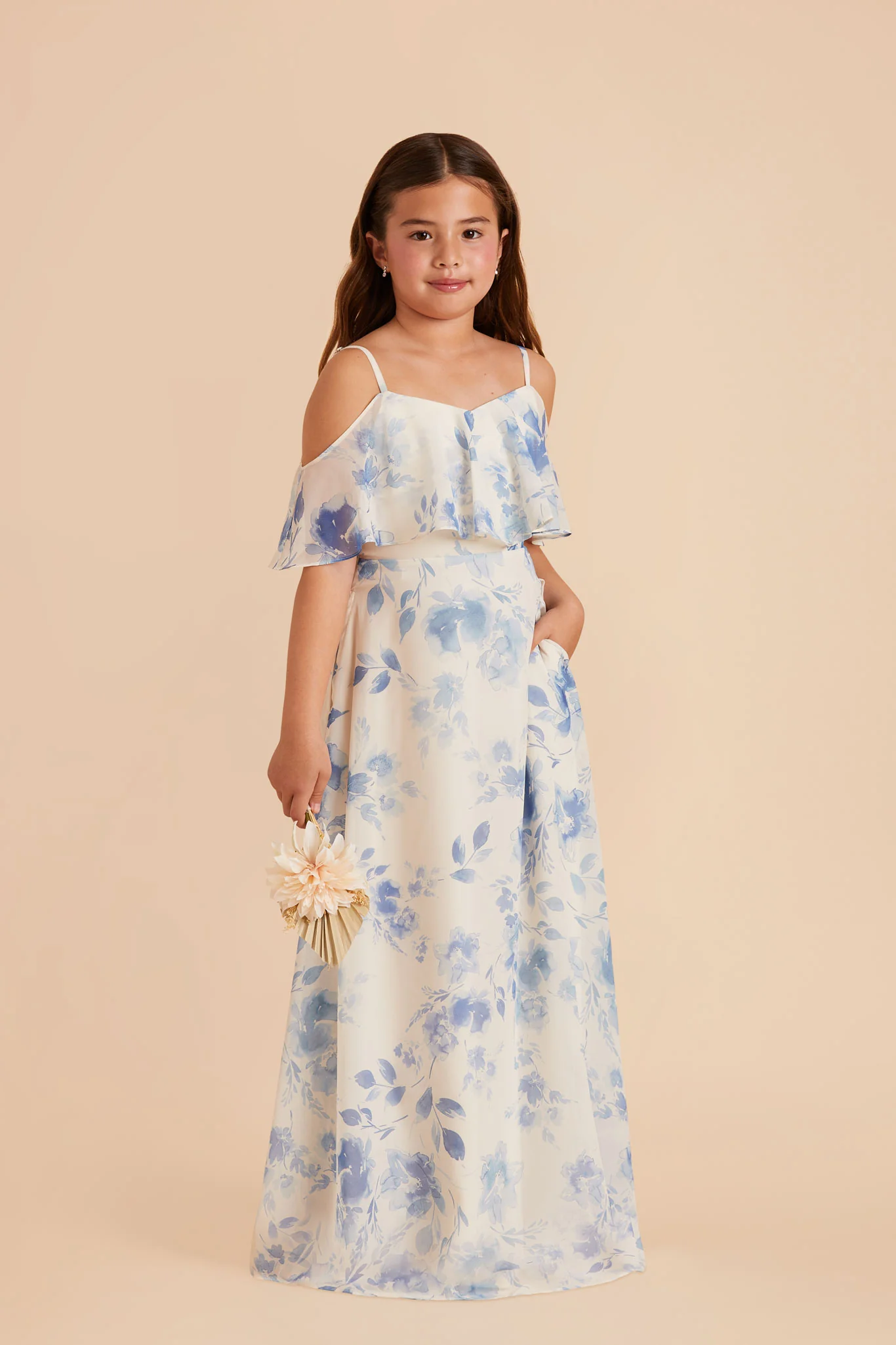 Janie Convertible Junior Dress - Blue Rococo Floral - Image 4