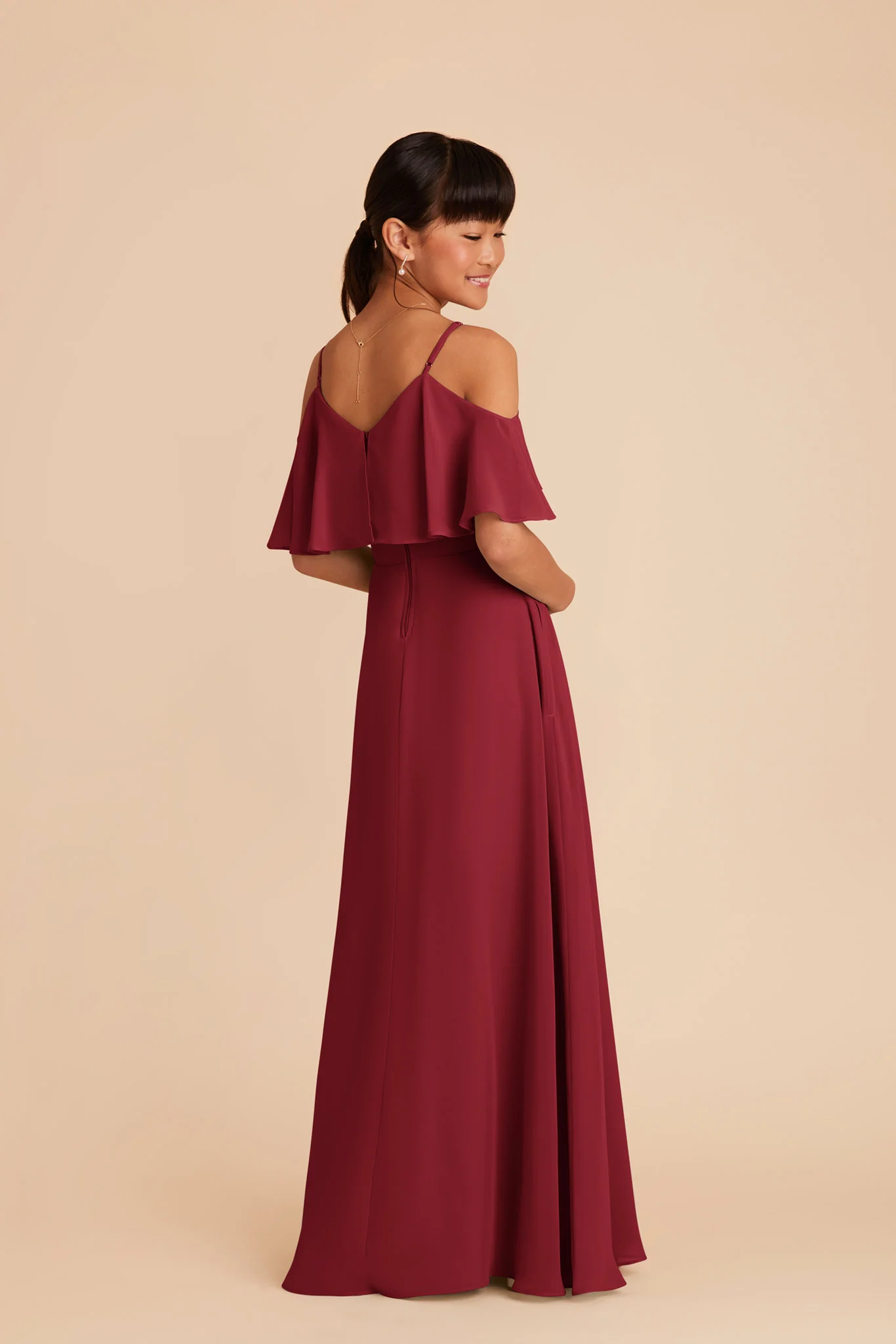 Janie Convertible Junior Dress - Burgundy - Image 4