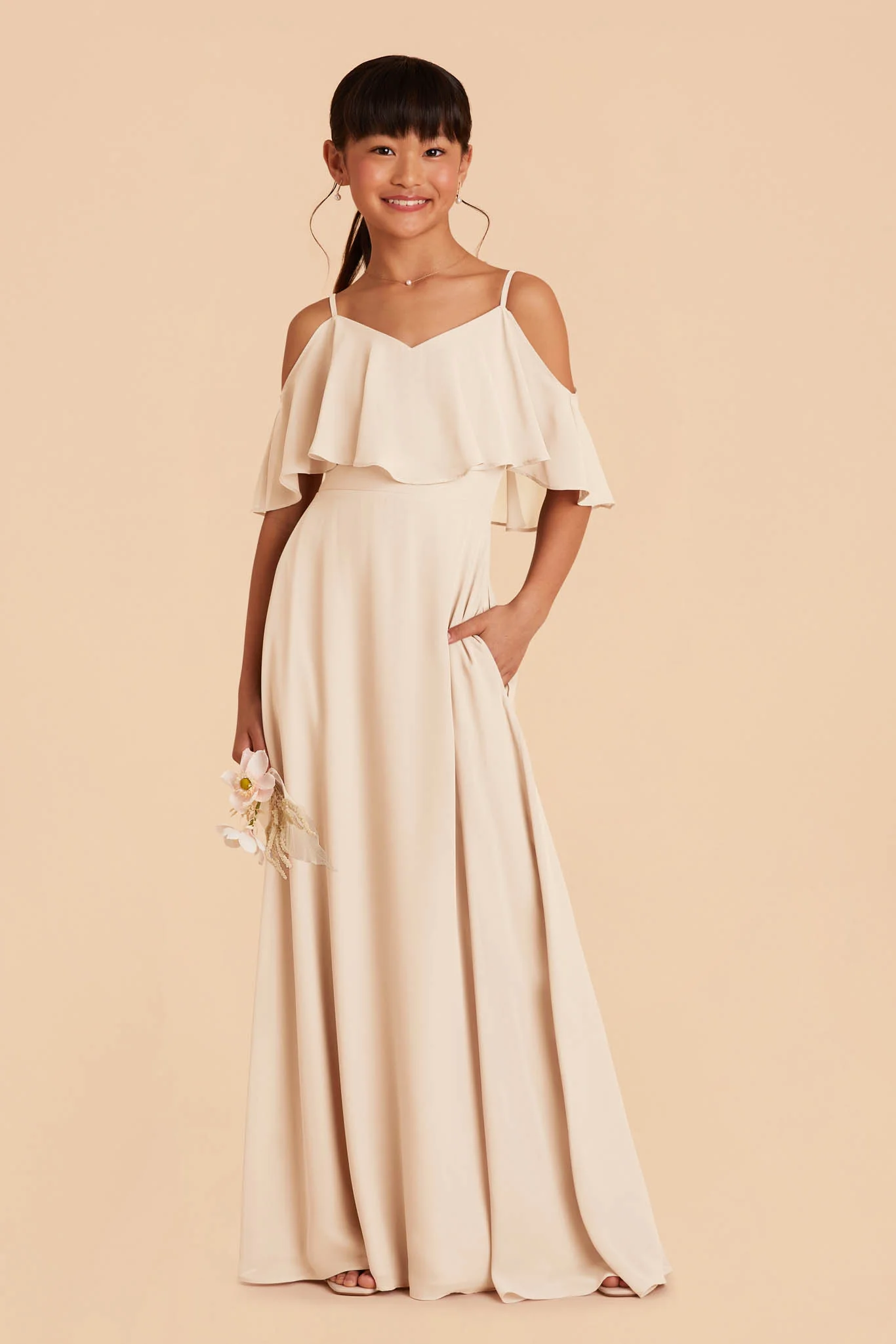 Janie Convertible Junior Dress - Champagne - Image 4