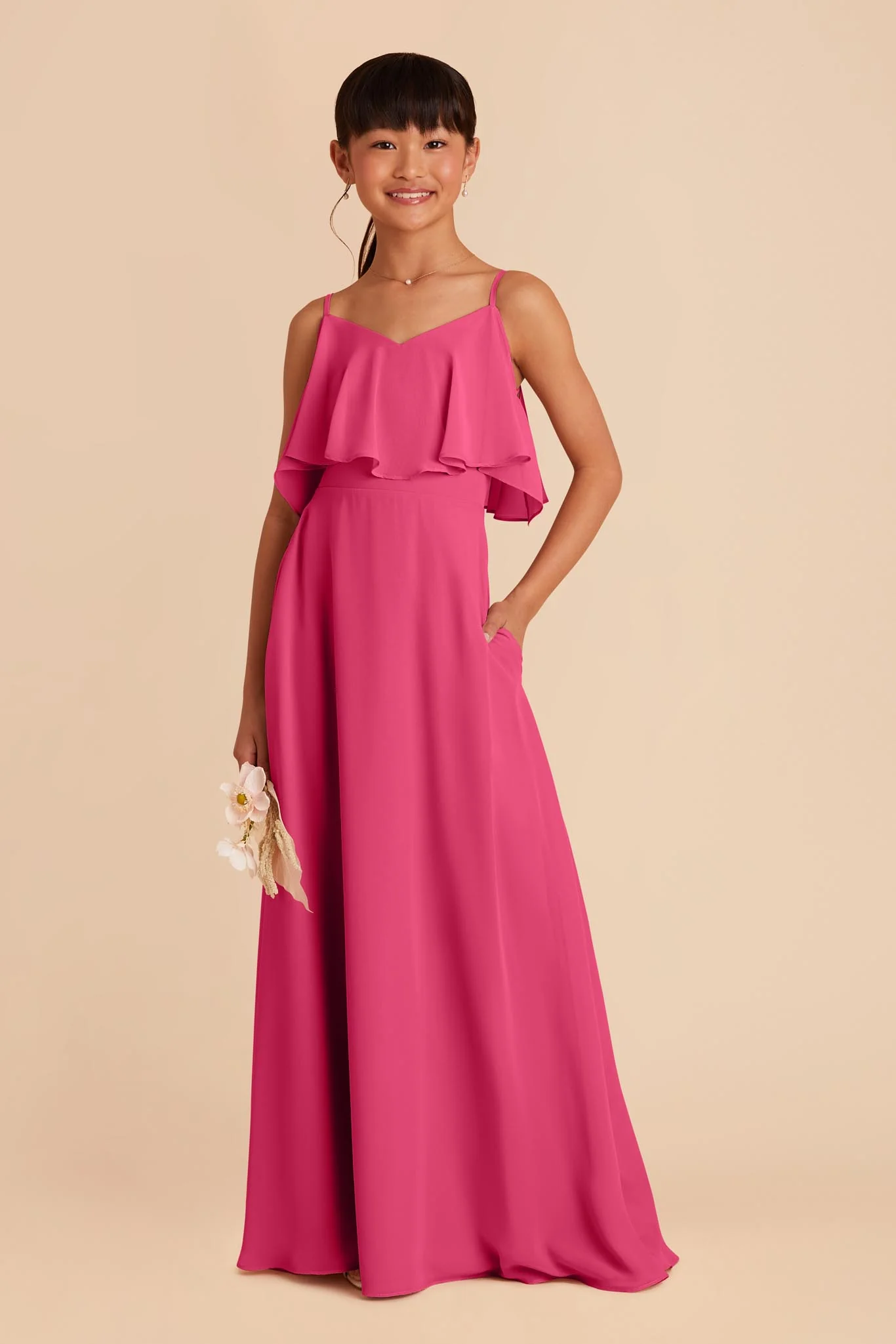 Janie Convertible Junior Dress - Fuchsia - Image 2