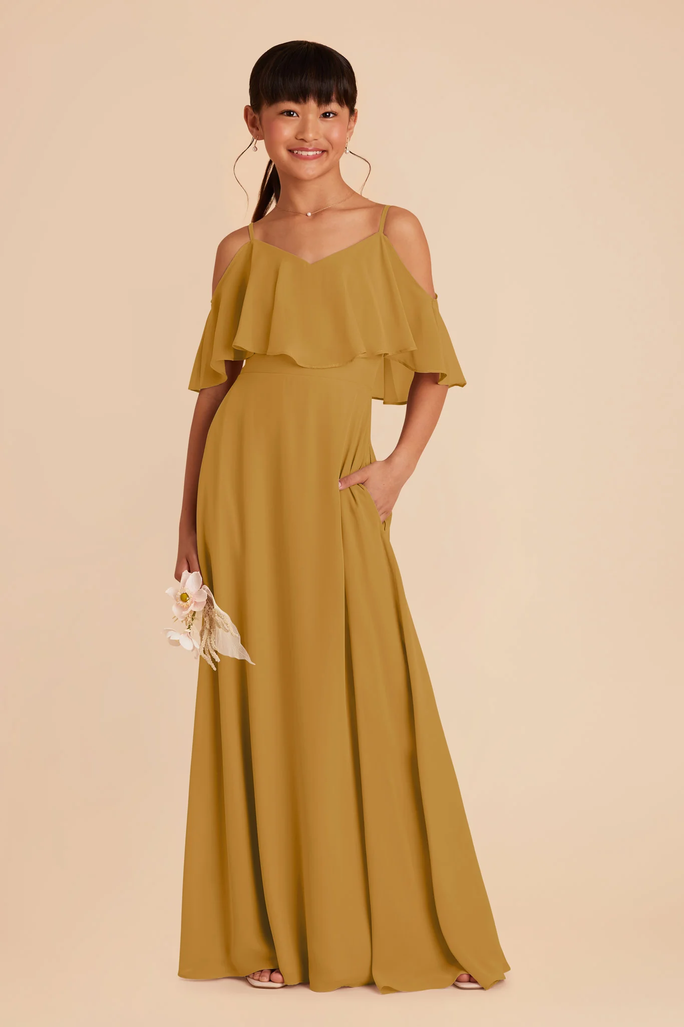 Janie Convertible Junior Dress - Marigold - Image 2