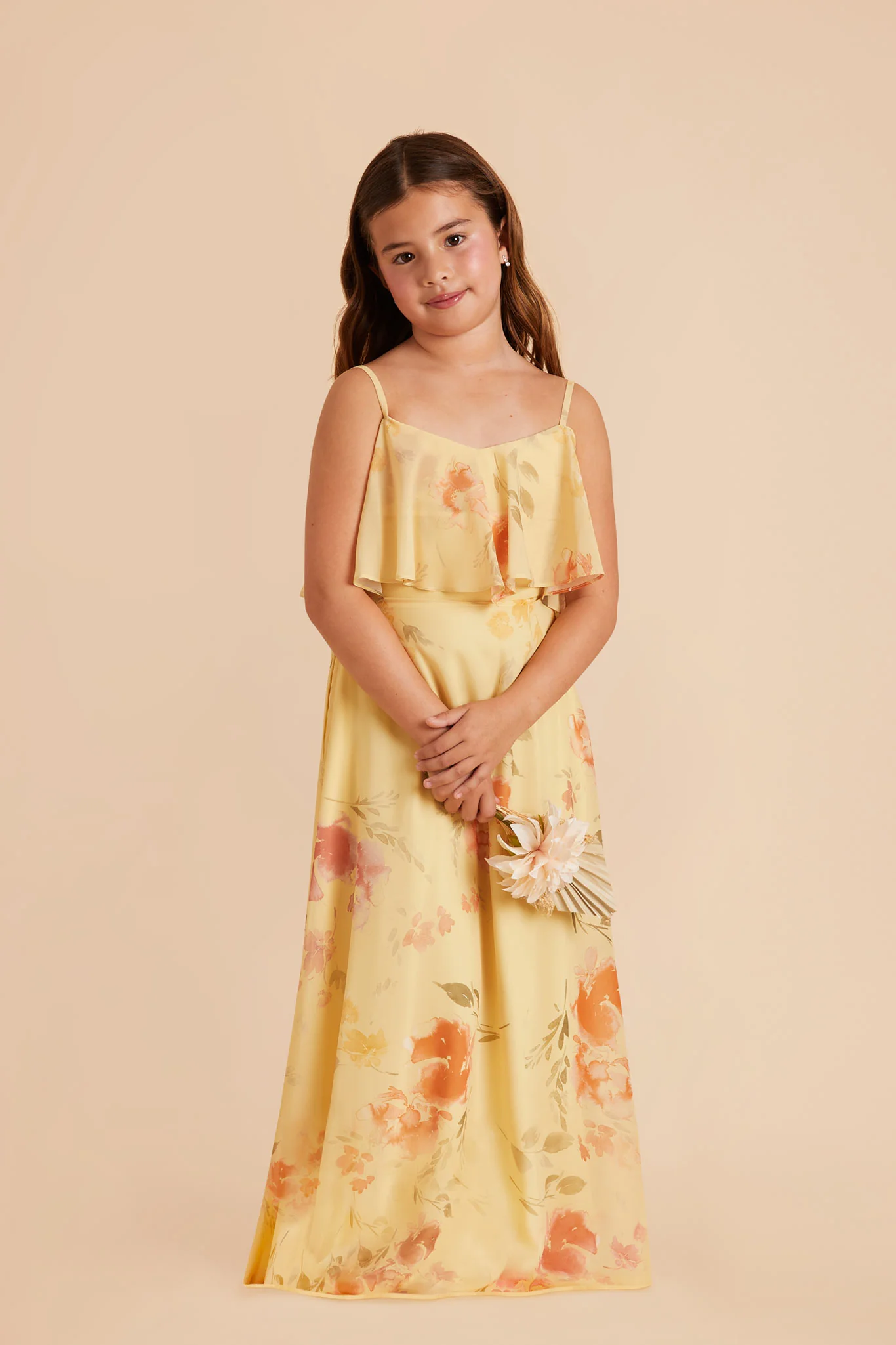 Janie Convertible Junior Dress - Pale Yellow Rococo Floral - Image 2