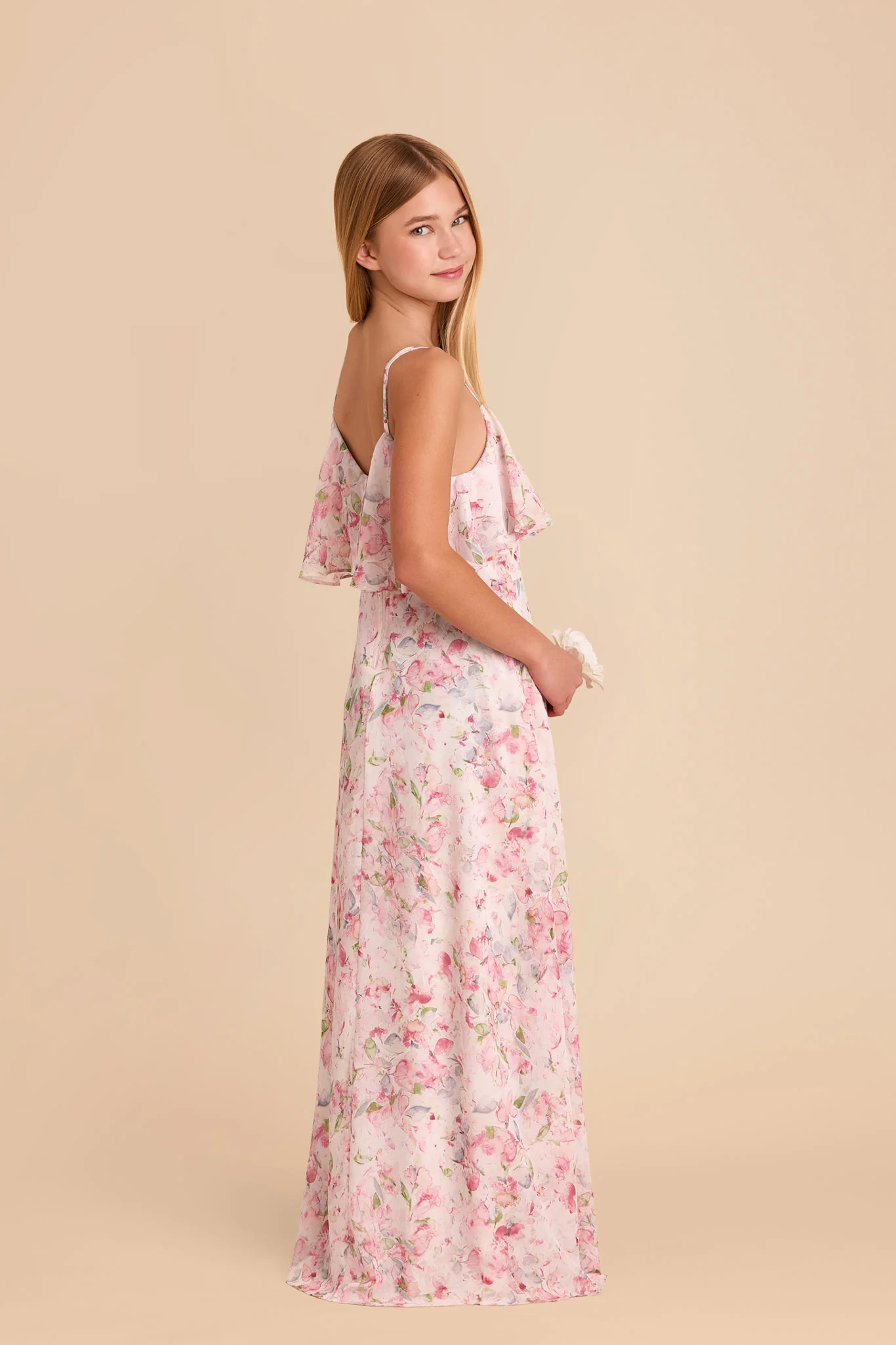 Janie Convertible Junior Dress - Pink Falling Petals - Image 3