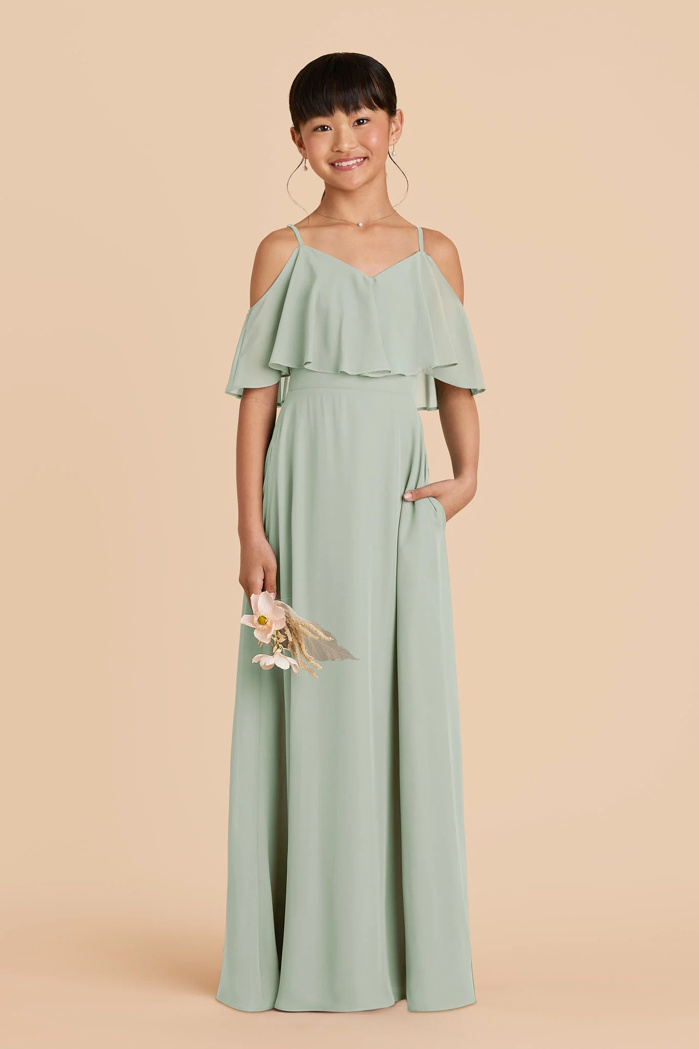 Janie Convertible Junior Dress - Sage