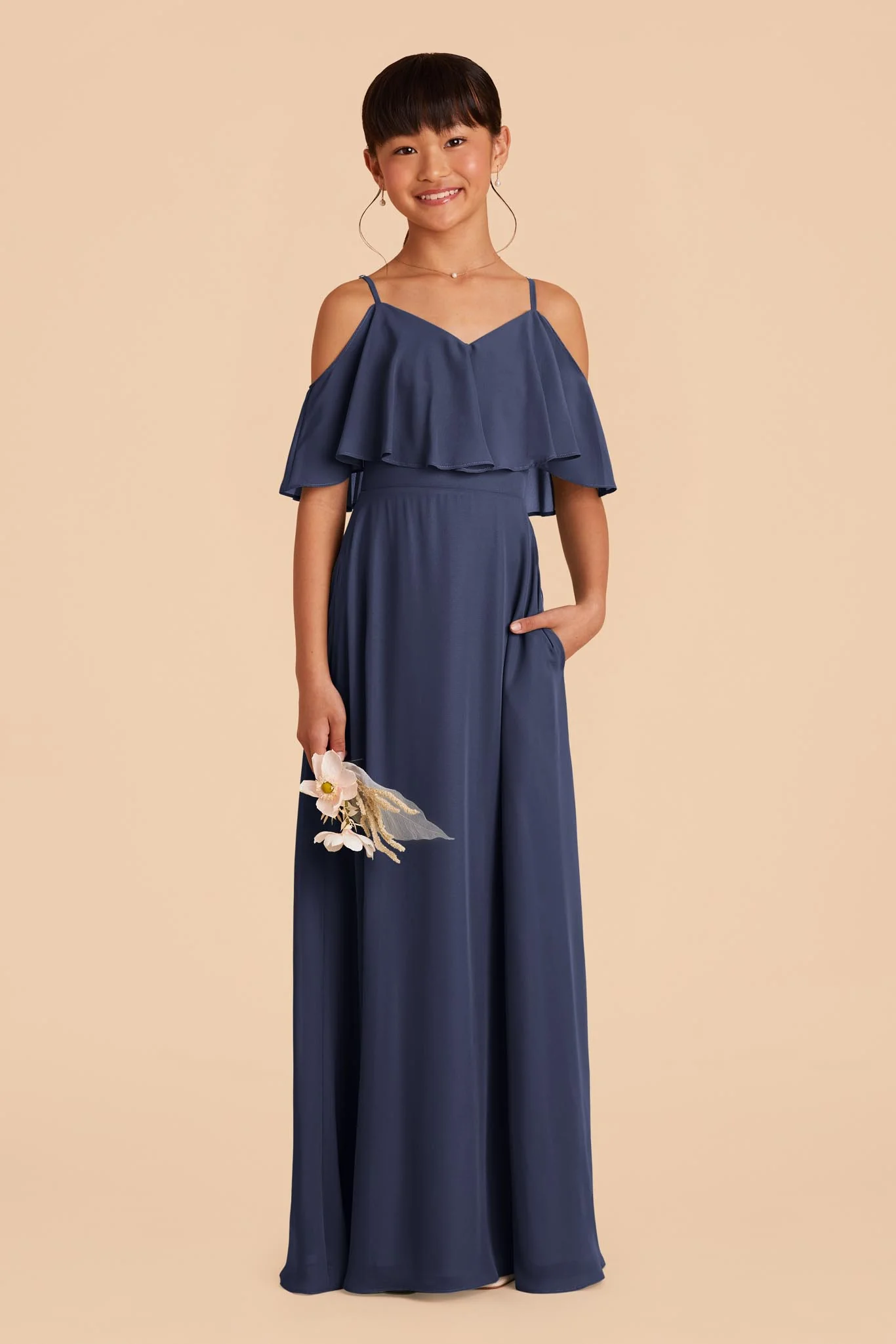 Janie Convertible Junior Dress - Slate Blue - Image 2