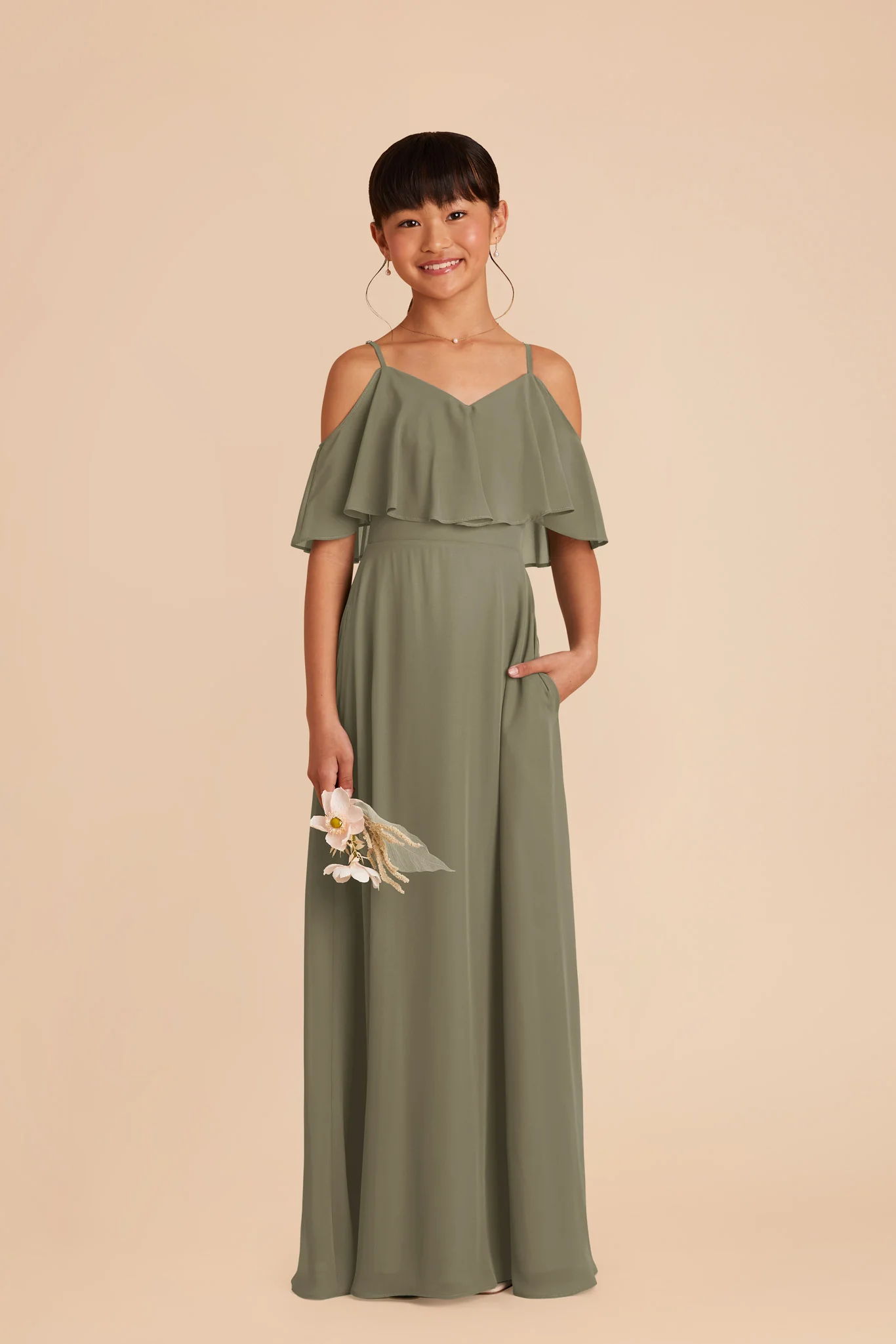 Janie Convertible Junior Dress - Thyme - Image 2
