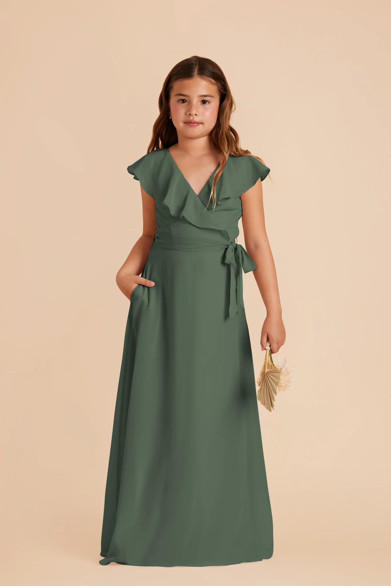Jax Junior Chiffon Dress - Eucalyptus - Image 4