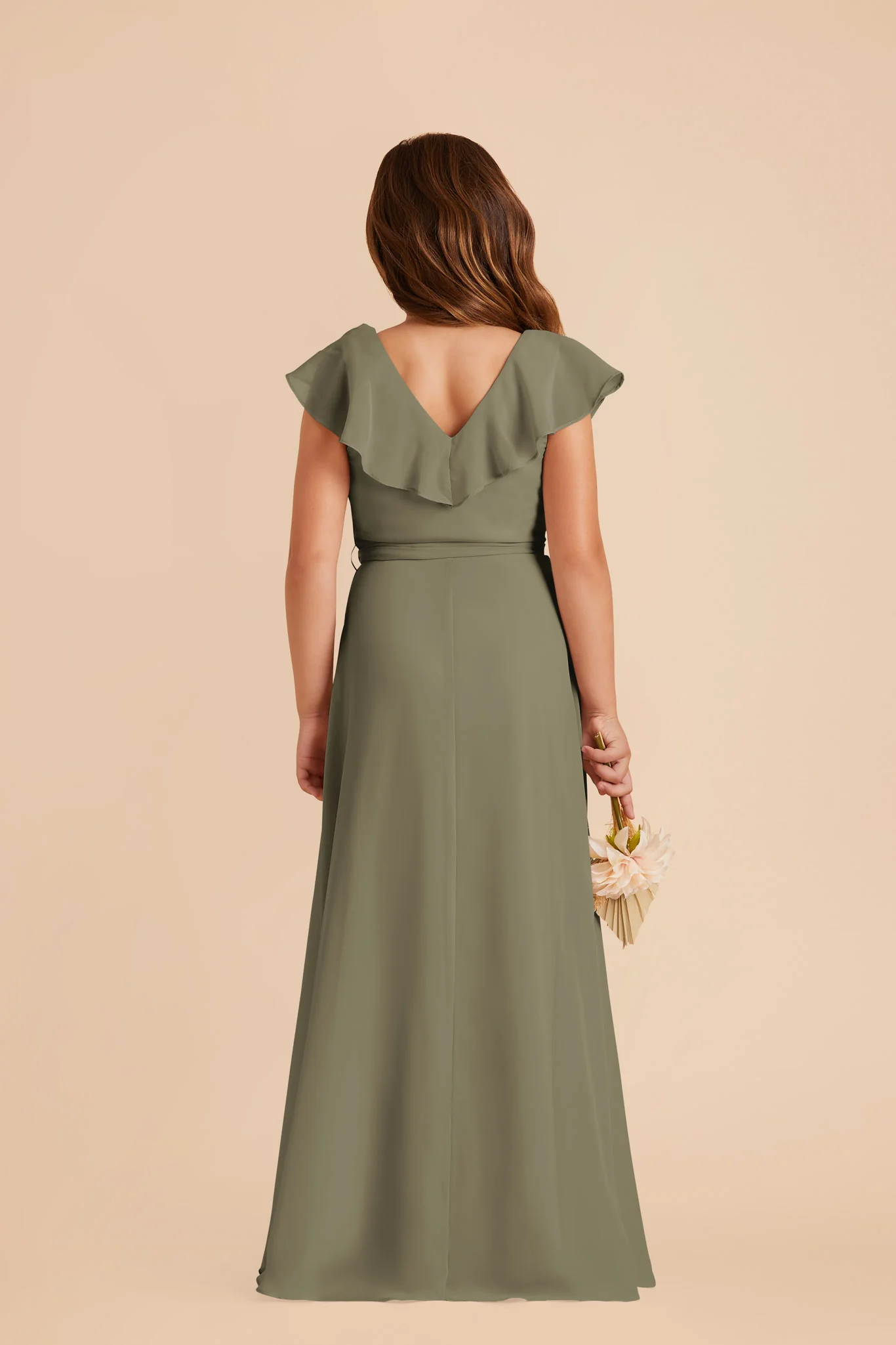 Jax Junior Chiffon Dress - Thyme - Image 5