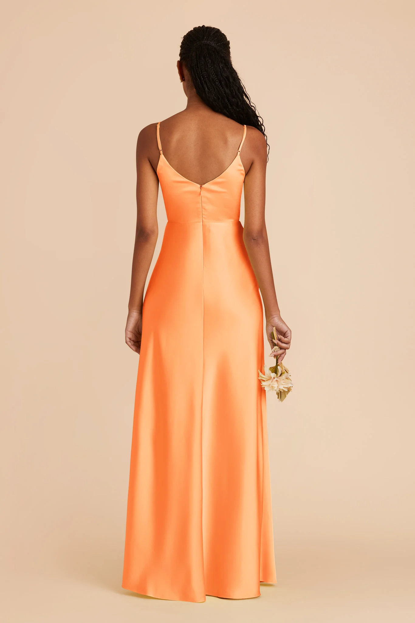 Jay Matte Satin Dress - Apricot - Image 7