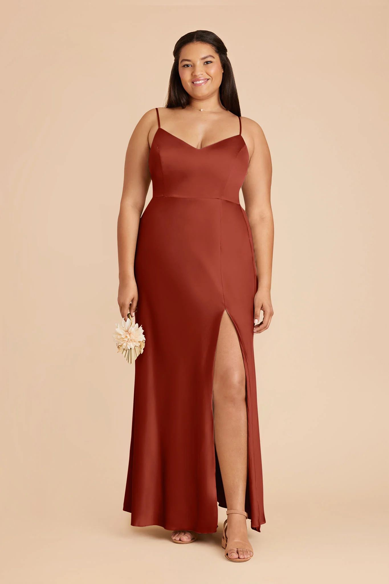 Jay Matte Satin Dress - Auburn - Image 2