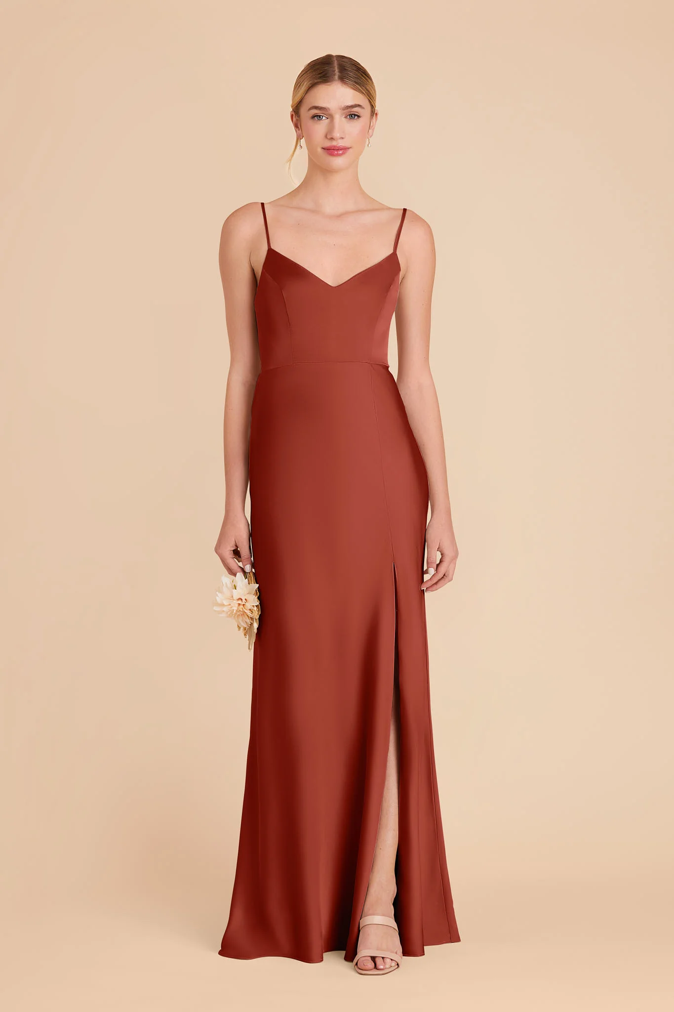 Jay Matte Satin Dress - Auburn - Image 3