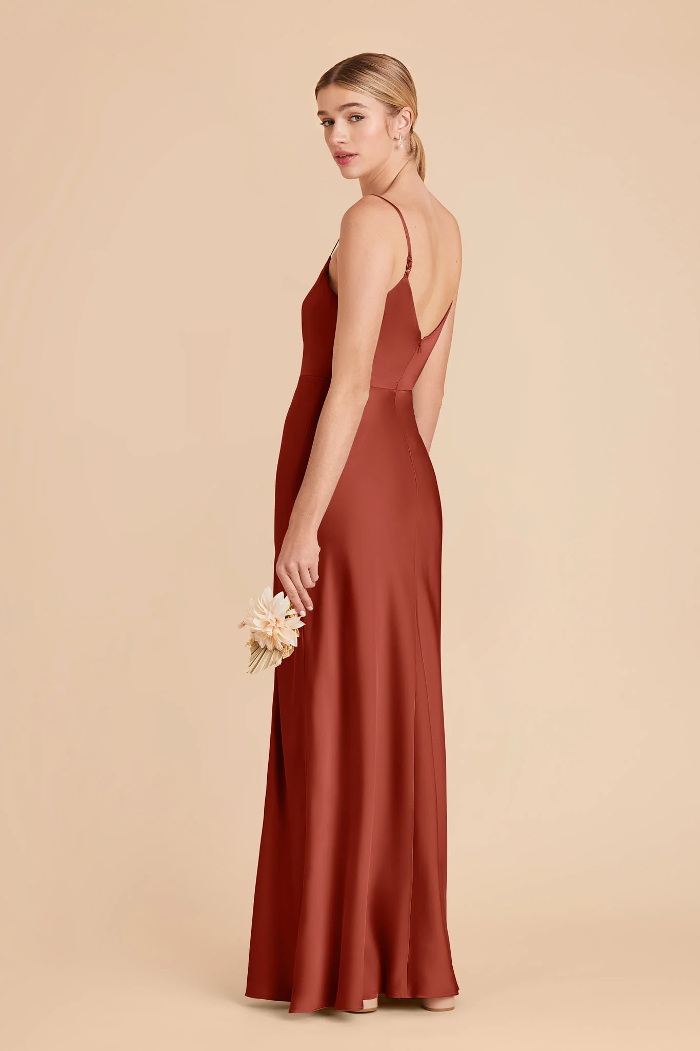 Jay Matte Satin Dress - Auburn - Image 4