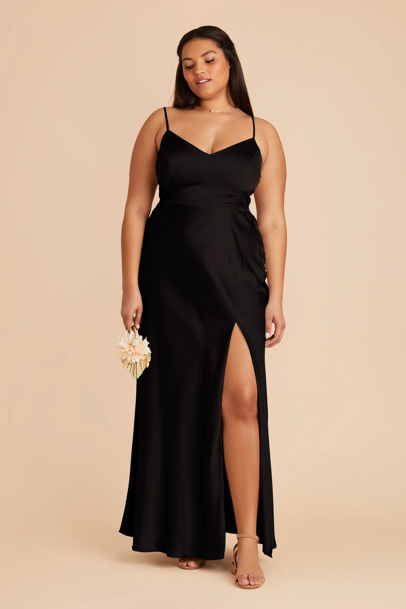 Jay Matte Satin Dress - Black - Image 2
