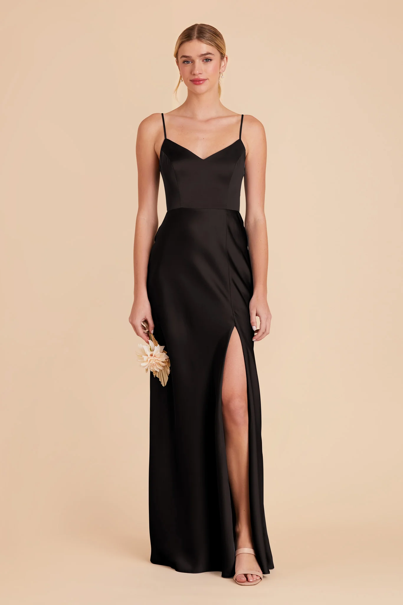 Jay Matte Satin Dress - Black - Image 3