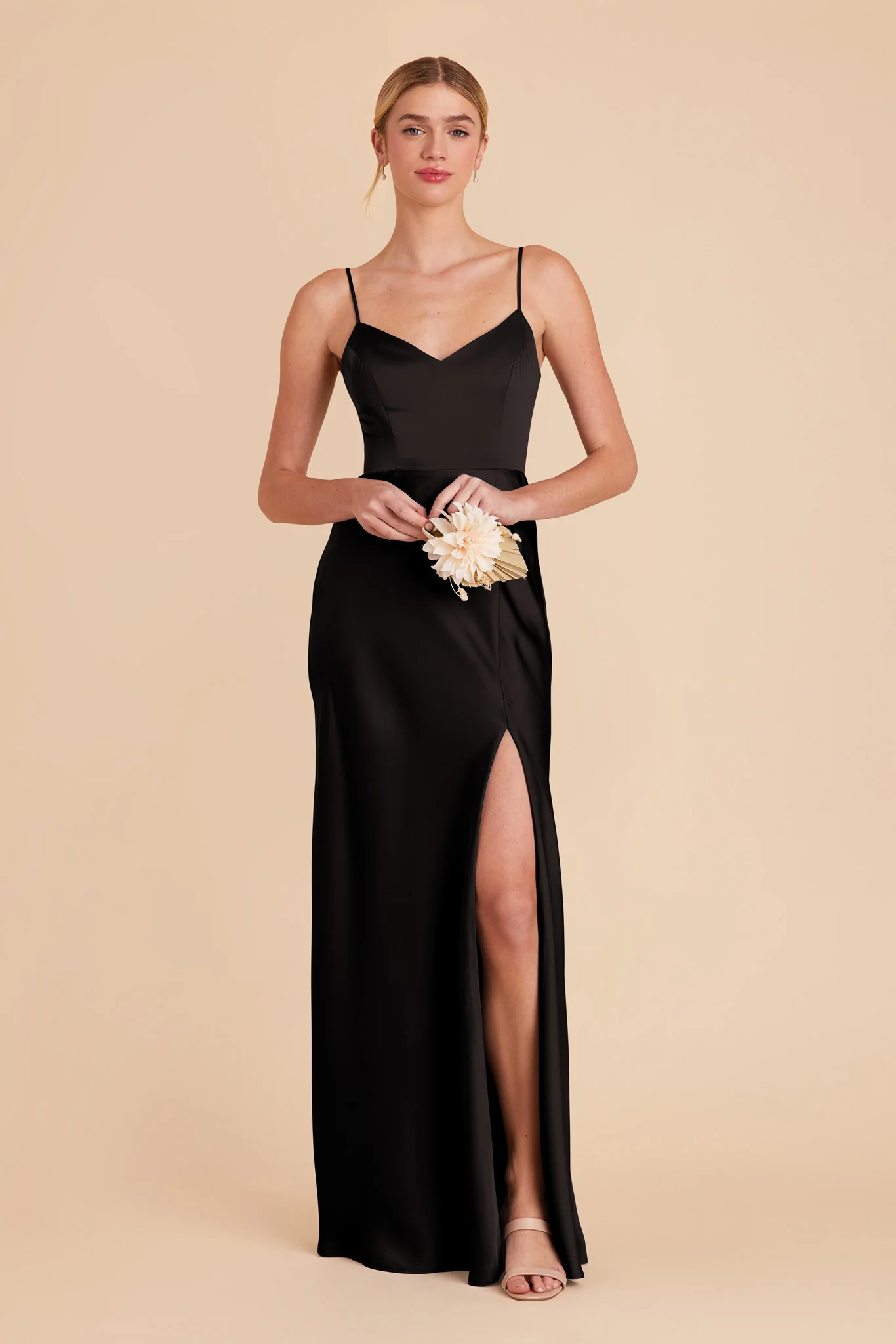 Jay Matte Satin Dress - Black - Image 4