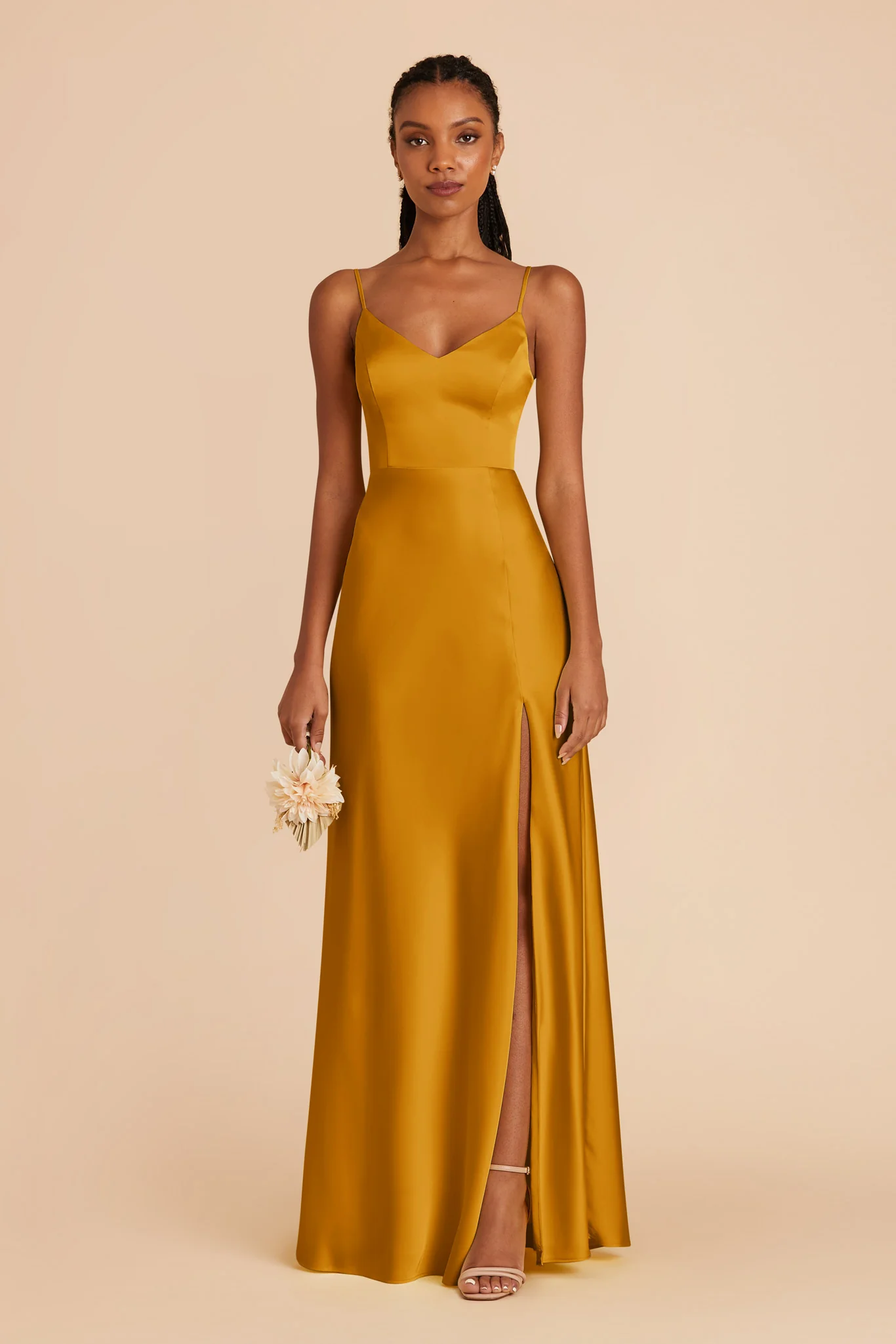 Jay Matte Satin Dress - Butterscotch - Image 3